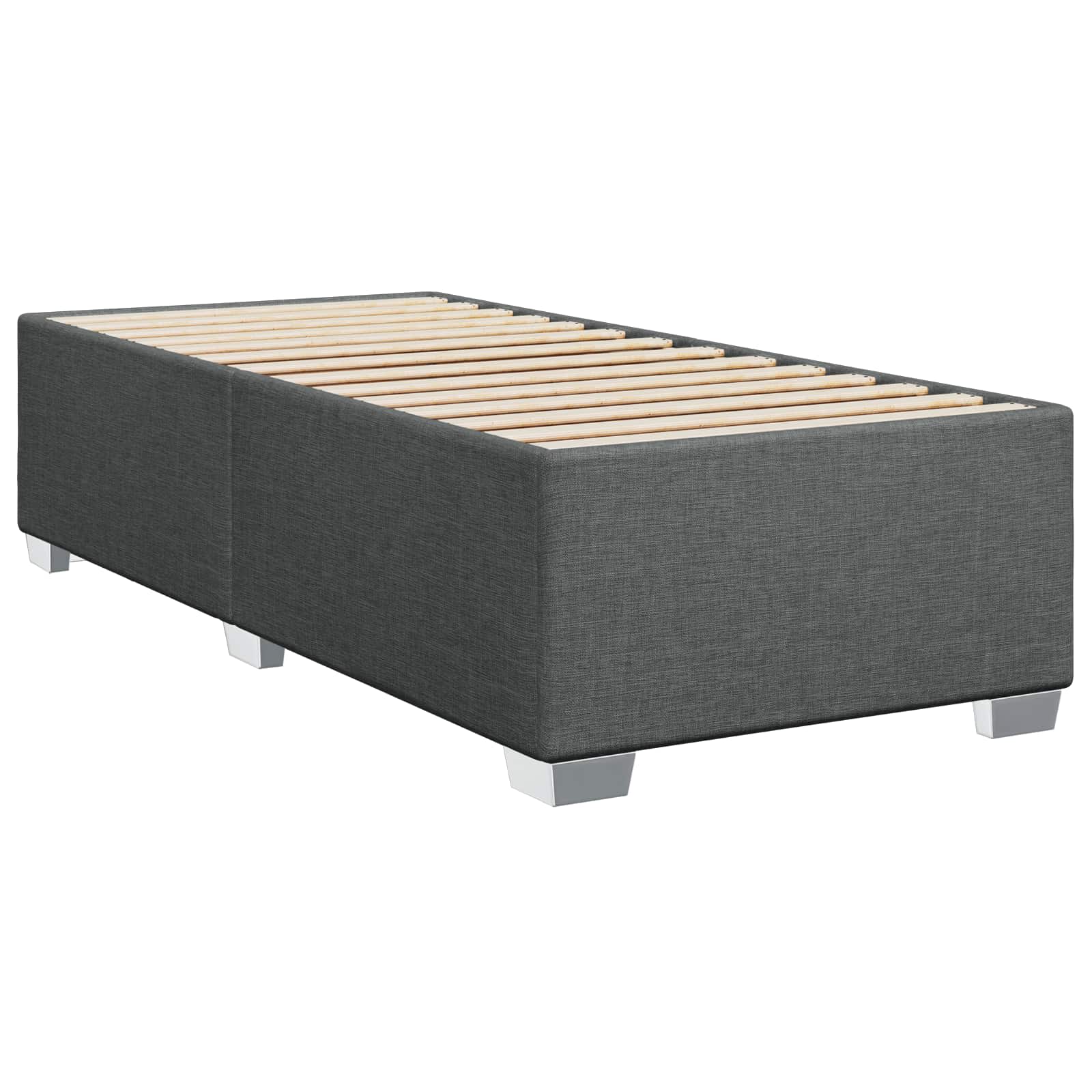 Boxspringbed met matras Donkergrijs 80 x 200 cm Stof – afbeelding 4