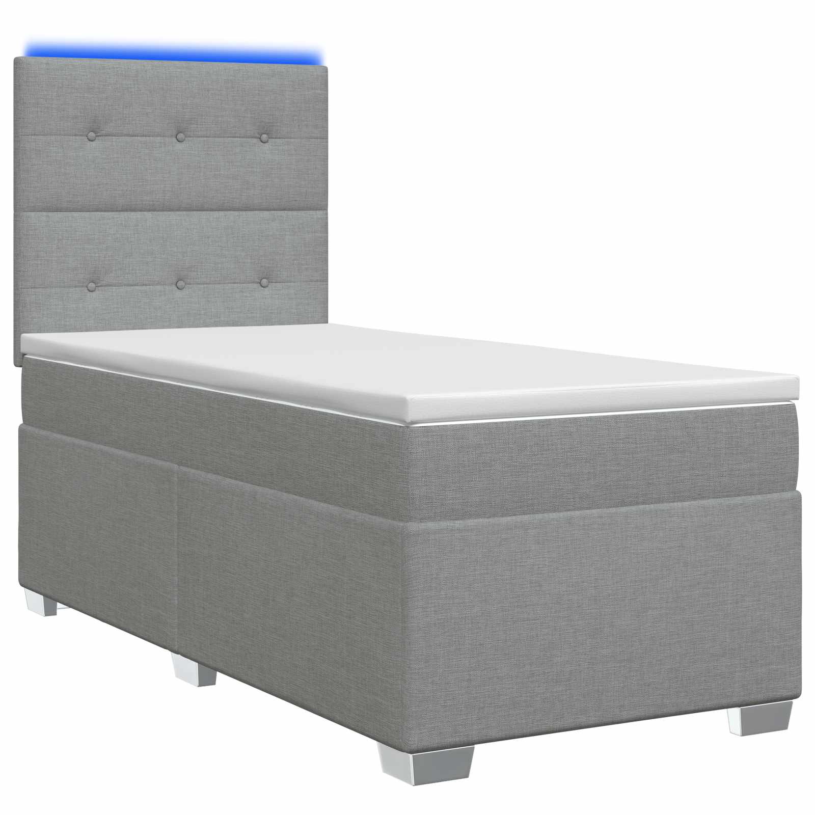 Boxspringbed met matras Lichtgrijs 90 x 190 cm Stof