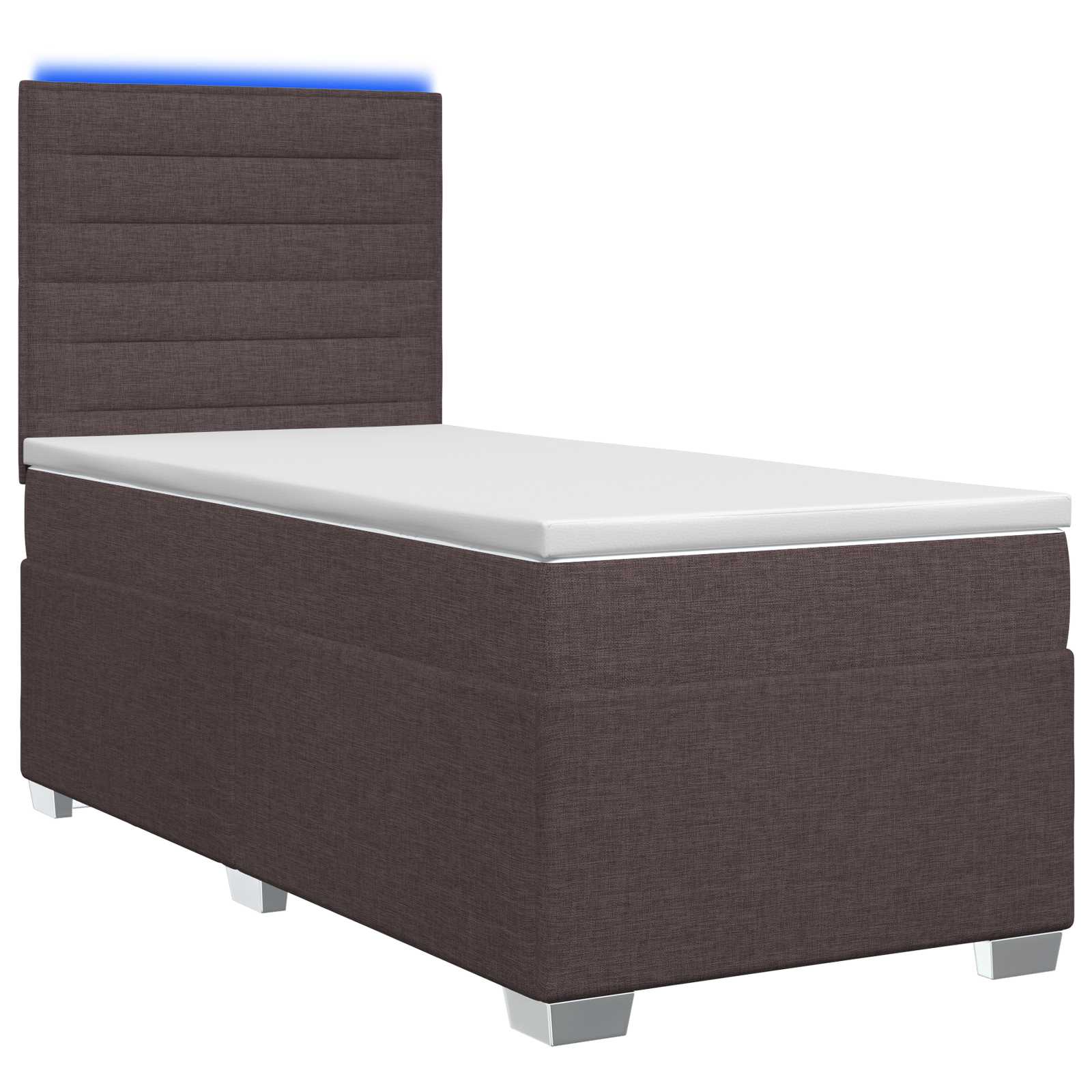Boxspringbed met matras Donkerbruin 100 x 200 cm Stof
