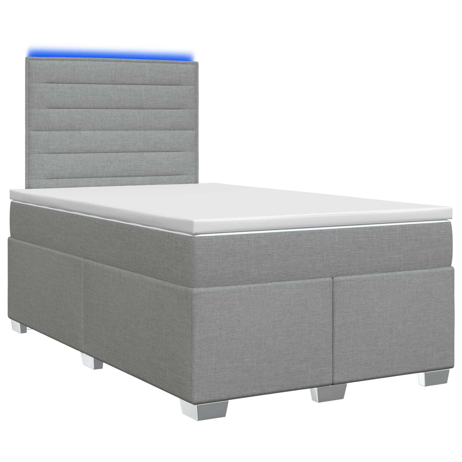 Boxspringbed met matras Lichtgrijs 120 x 190 cm Stof