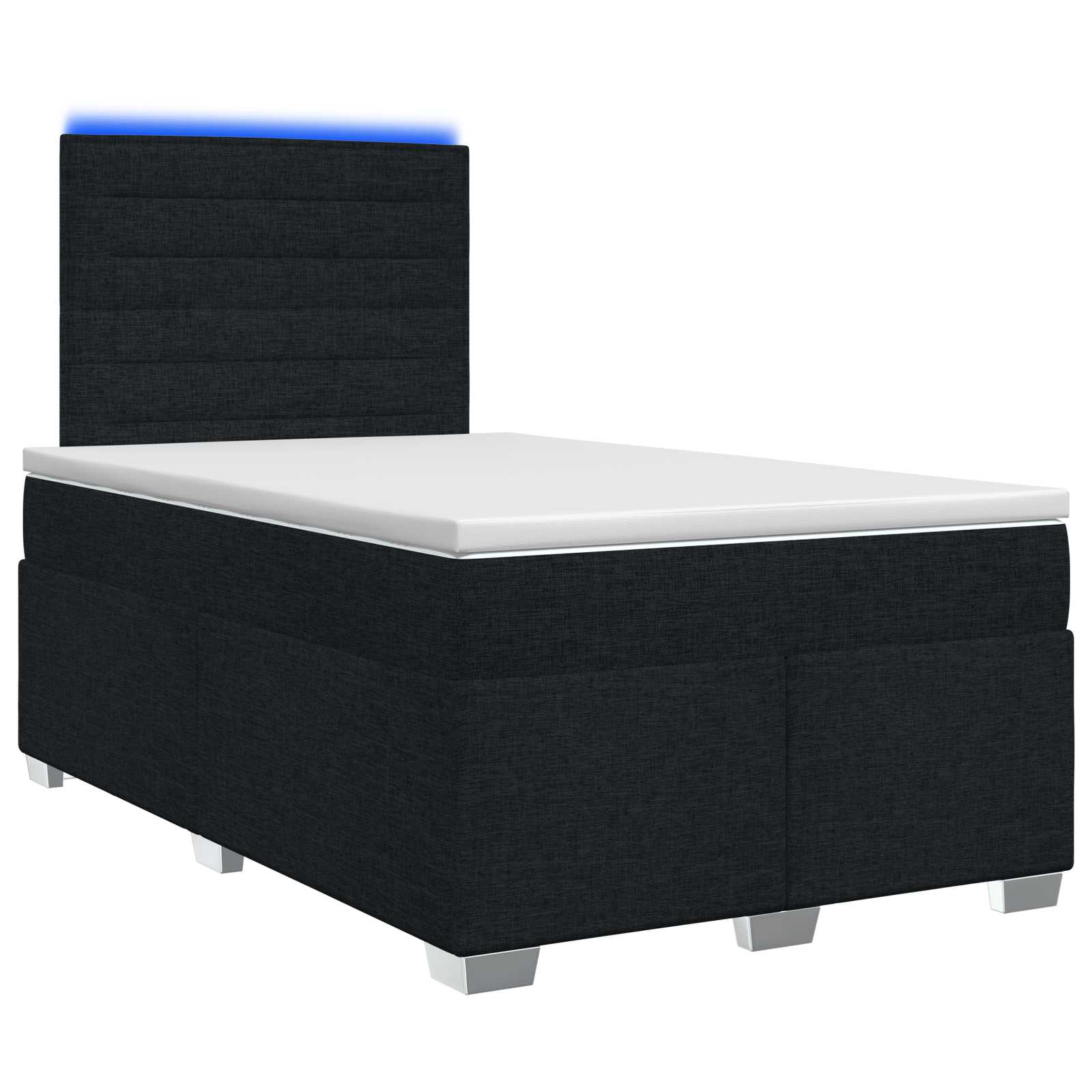 Boxspringbed met matras met hoofdeinde Zwart 120 x 200 cm Stof