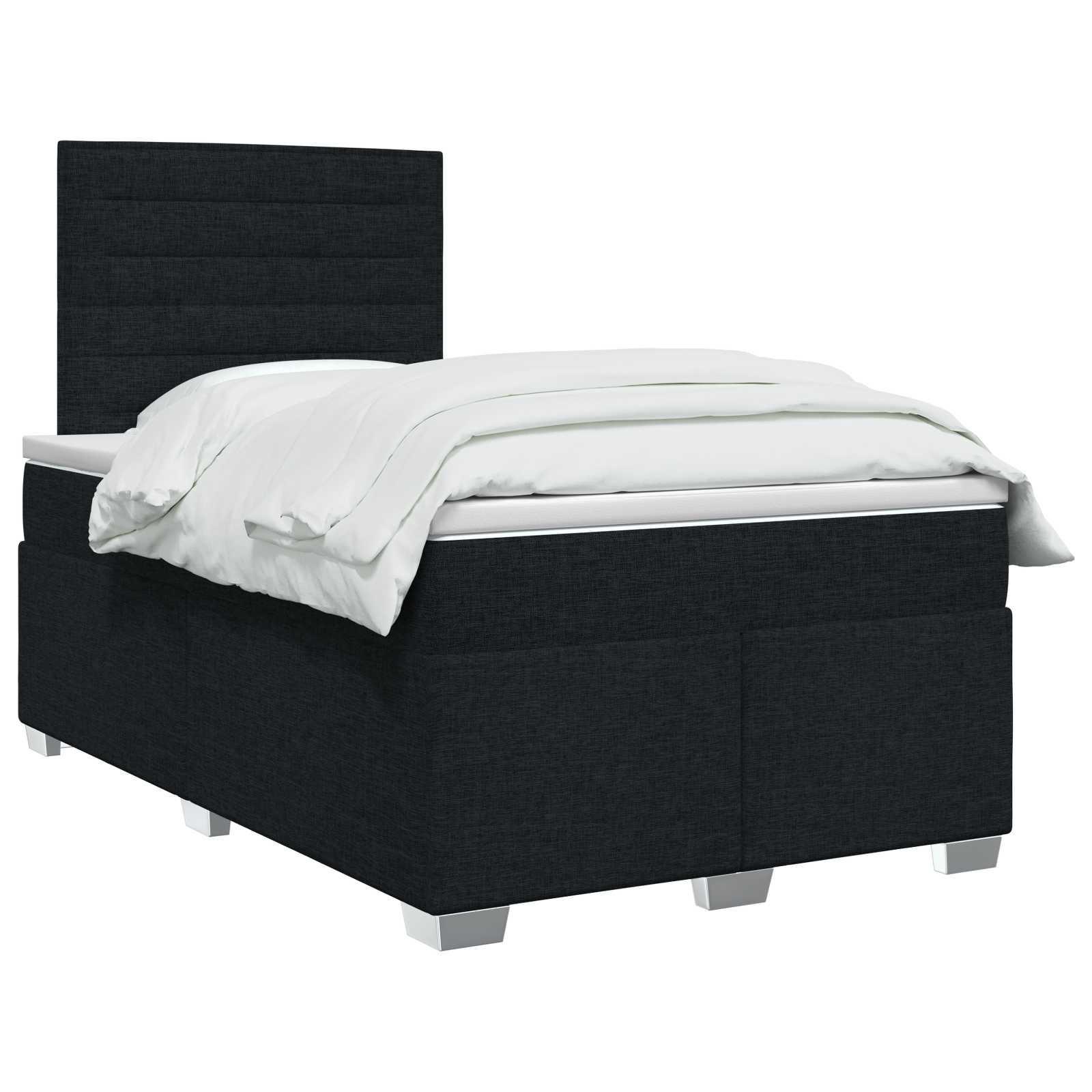 Boxspringbed met matras met hoofdeinde Zwart 120 x 200 cm Stof – afbeelding 2