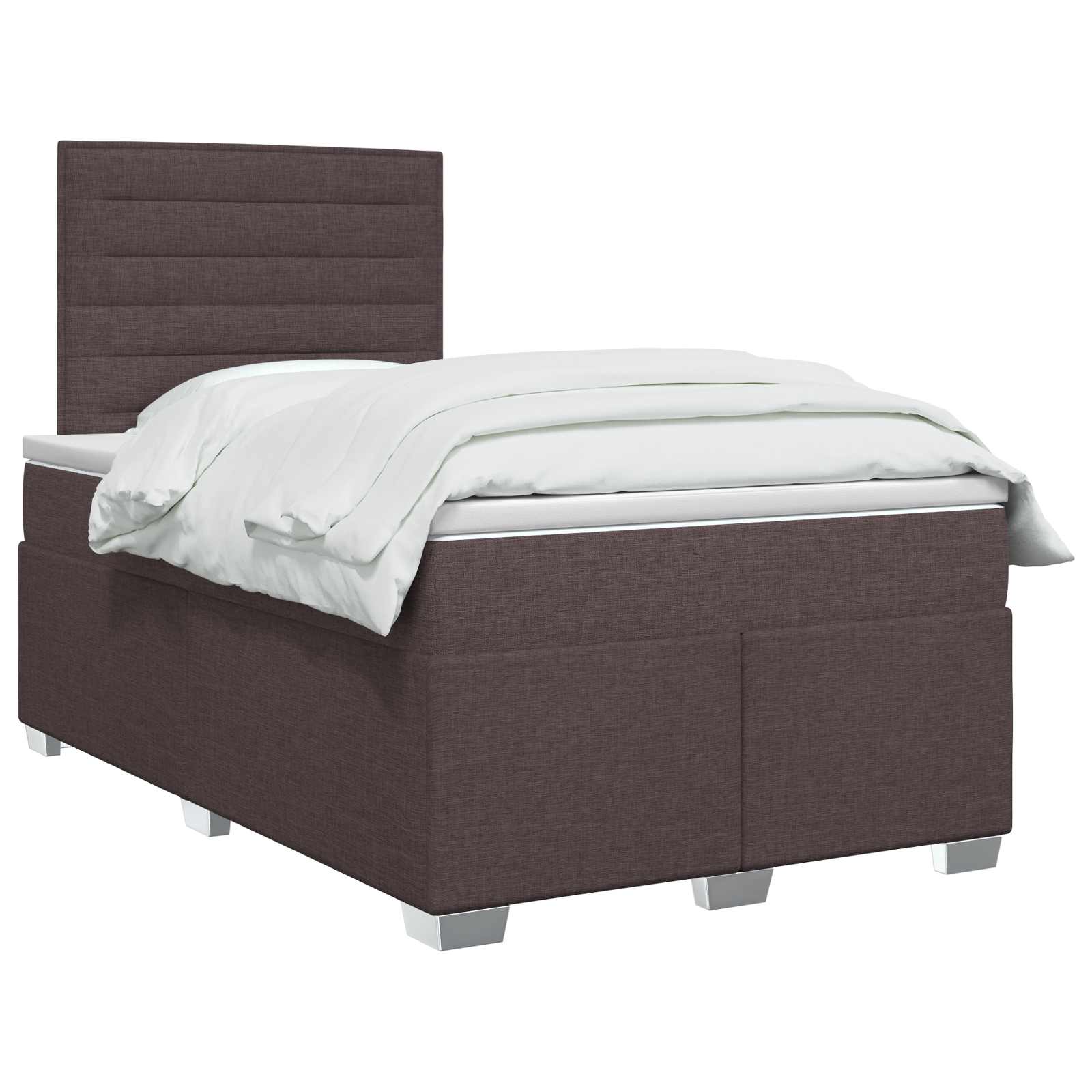 Boxspringbed met matras Donkerbruin 120 x 200 cm Stof – afbeelding 2