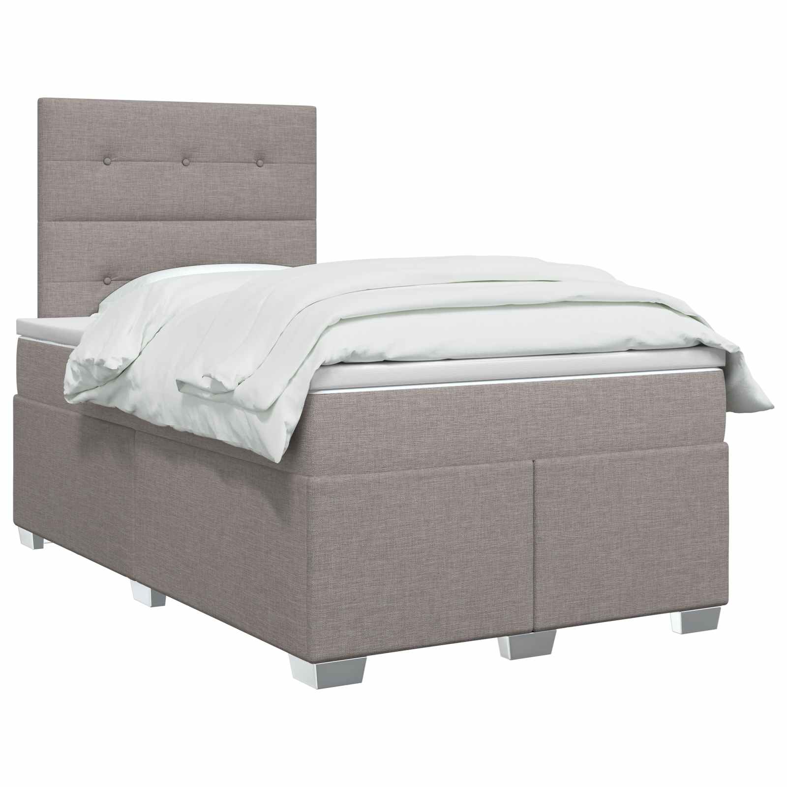 Boxspringbed met matras met hoofdeinde Taupe 120 x 200 cm Stof – afbeelding 2