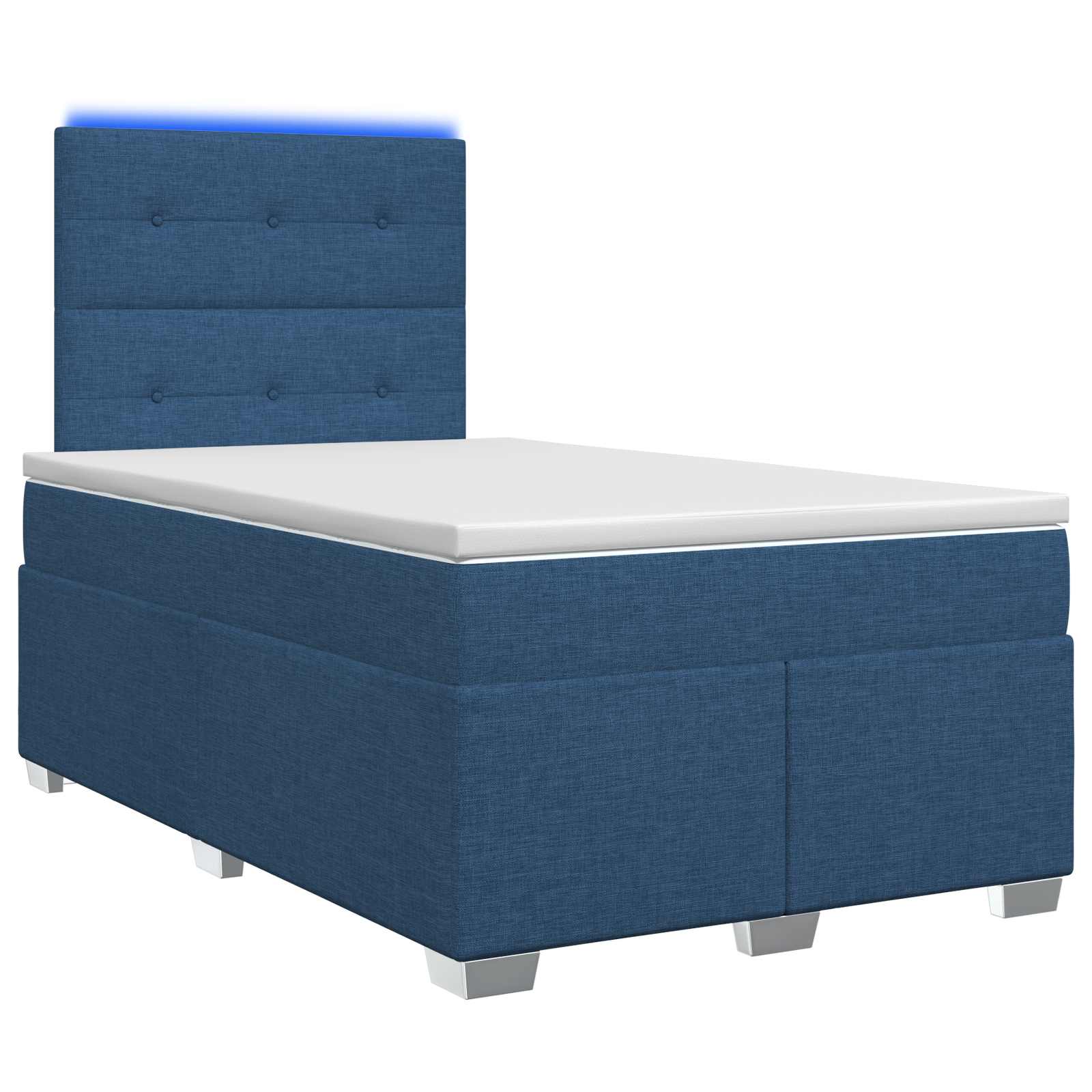 Boxspringbed met matras met hoofdeinde Blauw 120 x 200 cm Stof – afbeelding 1