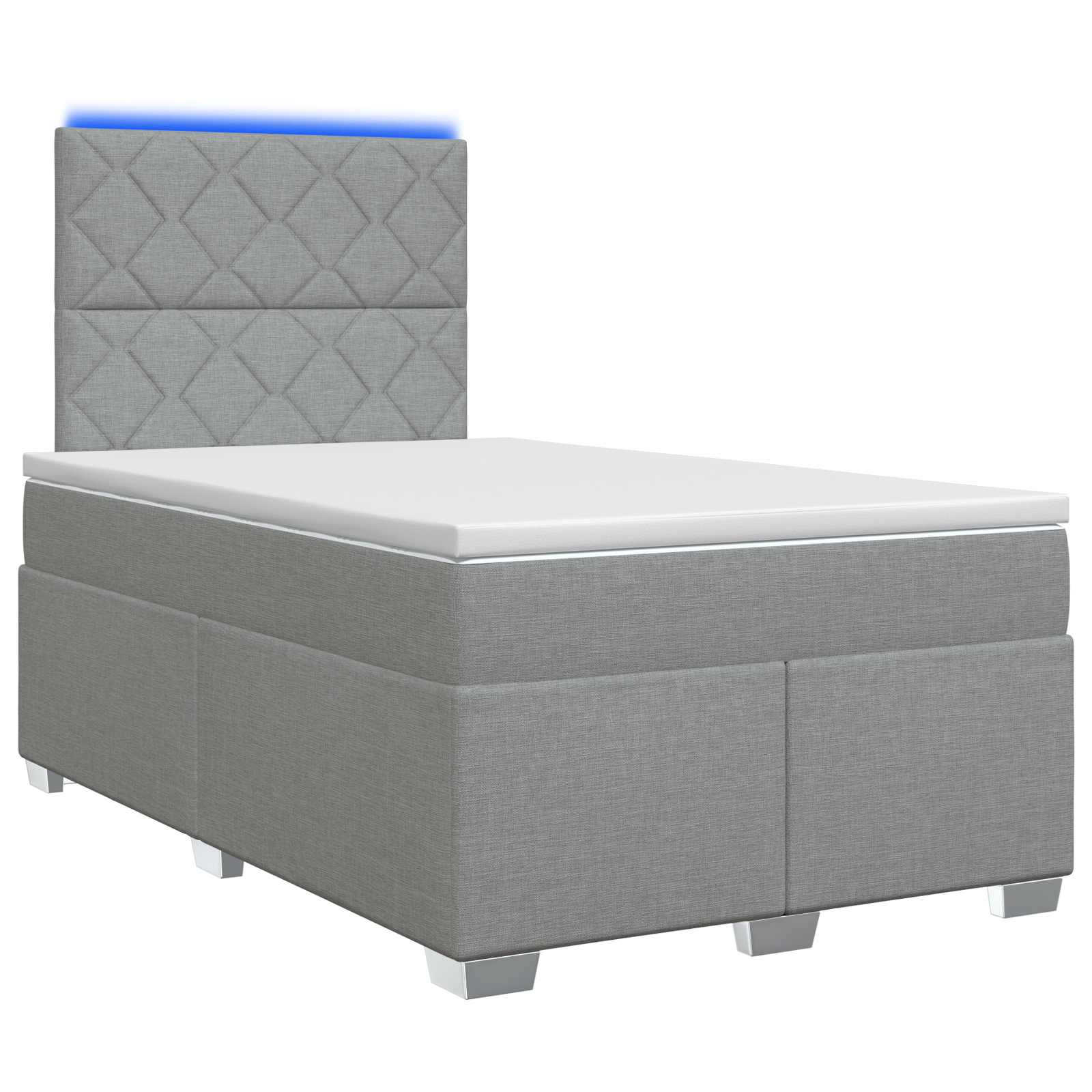 Boxspringbed met matras Lichtgrijs 120 x 200 cm Stof
