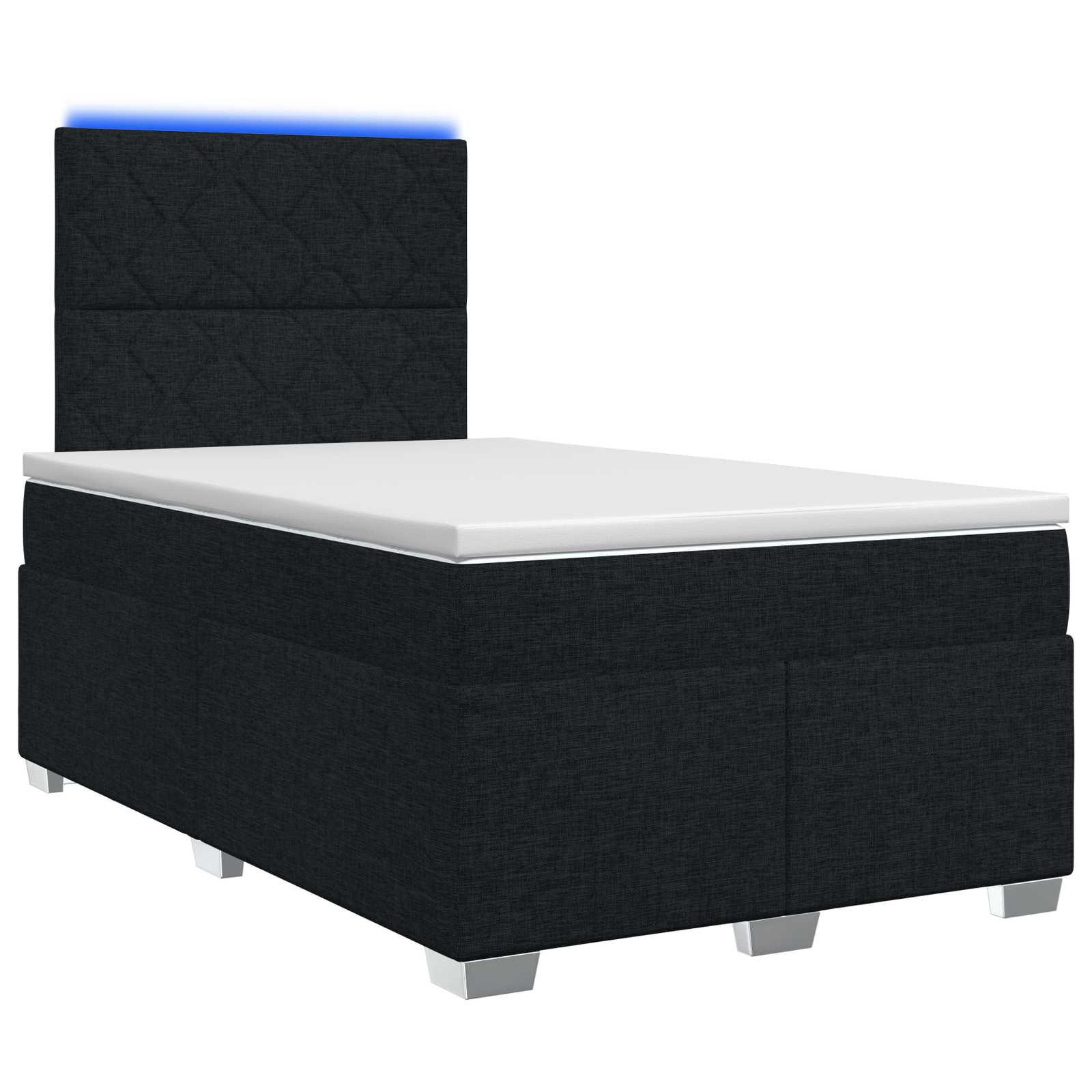 Boxspringbed met matras met hoofdeinde Zwart 120 x 200 cm Stof