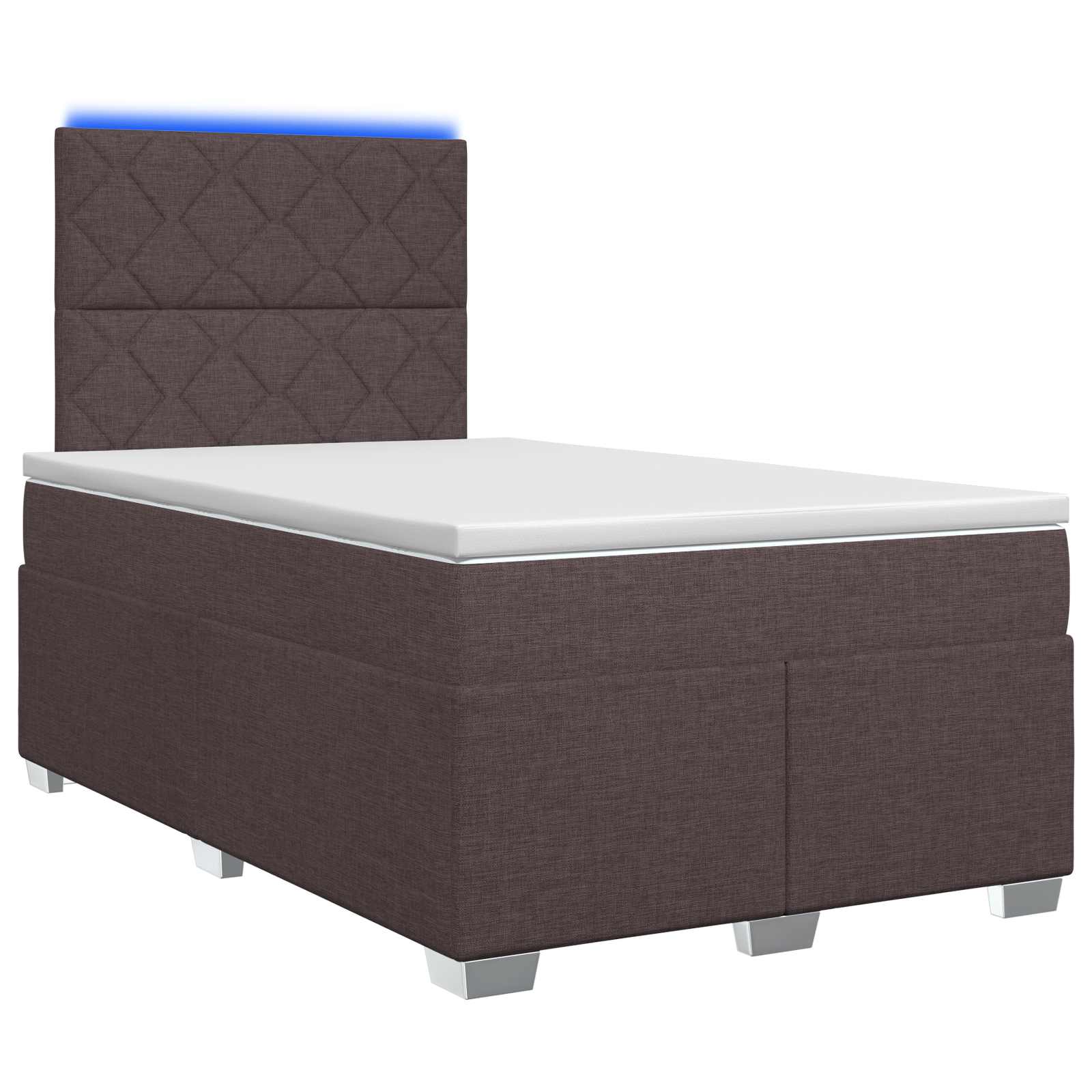 Boxspringbed met matras Donkerbruin 120 x 200 cm Stof