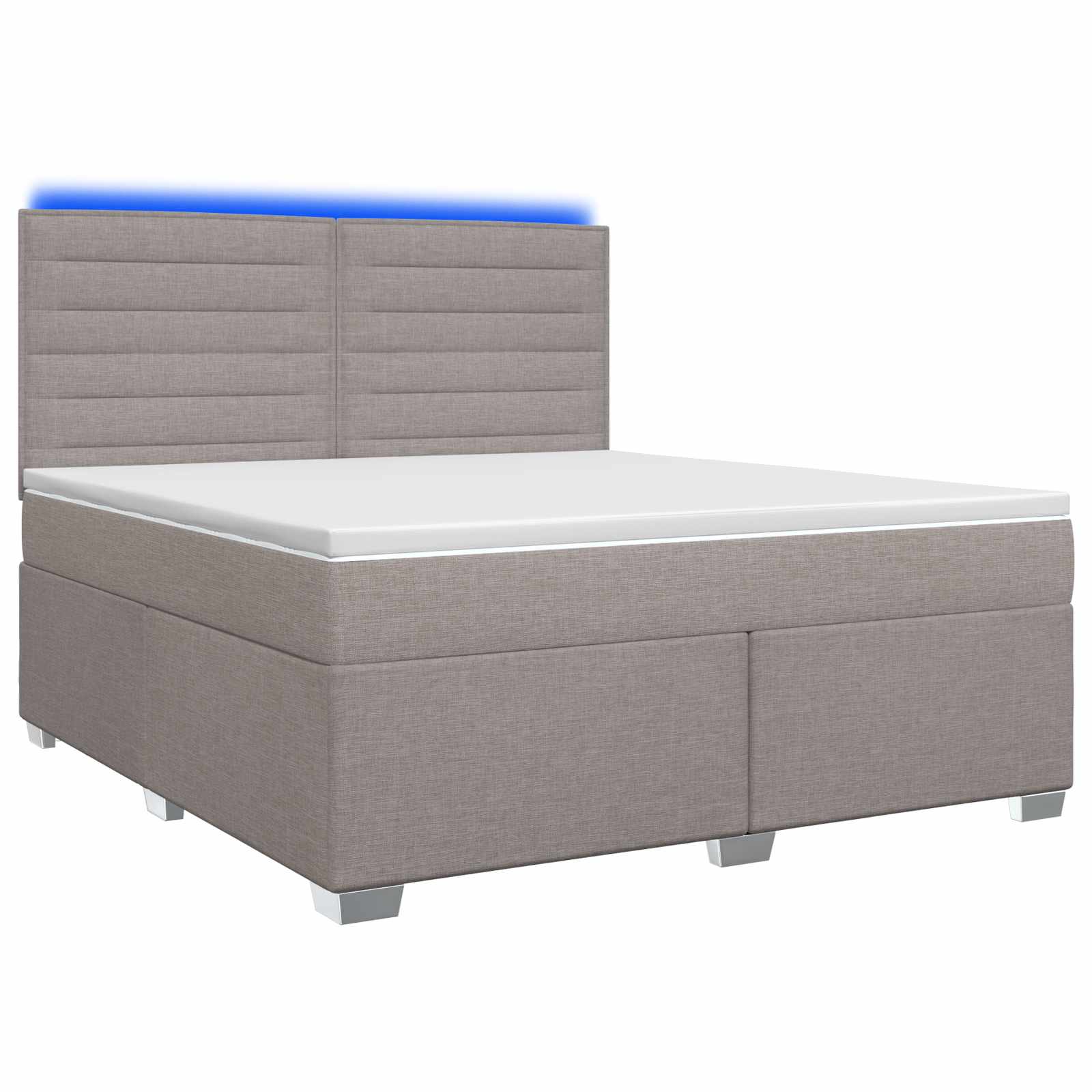 Boxspringbed met matras met hoofdeinde Taupe 140 x 190 cm Stof – afbeelding 2