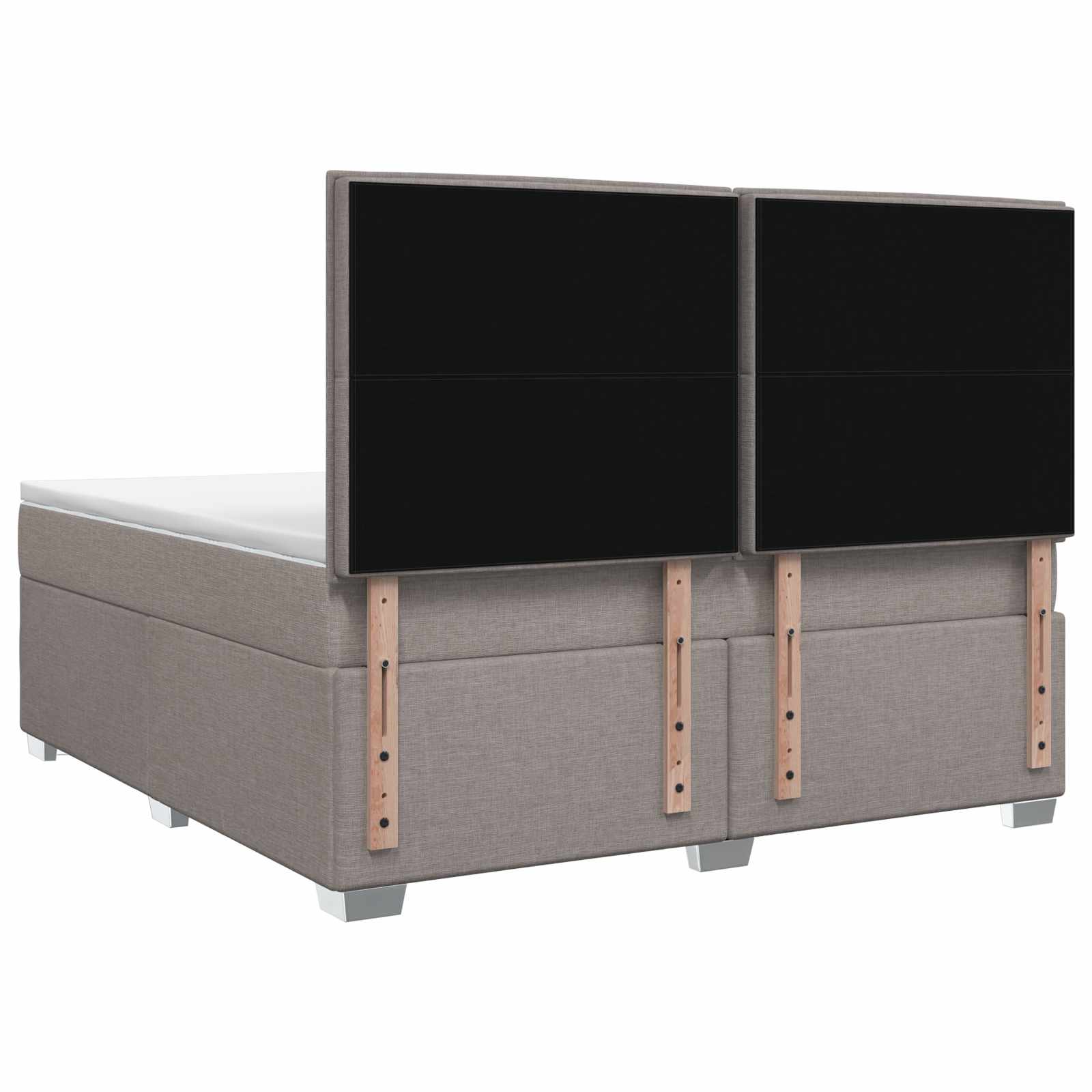 Boxspringbed met matras met hoofdeinde Taupe 140 x 190 cm Stof – afbeelding 8