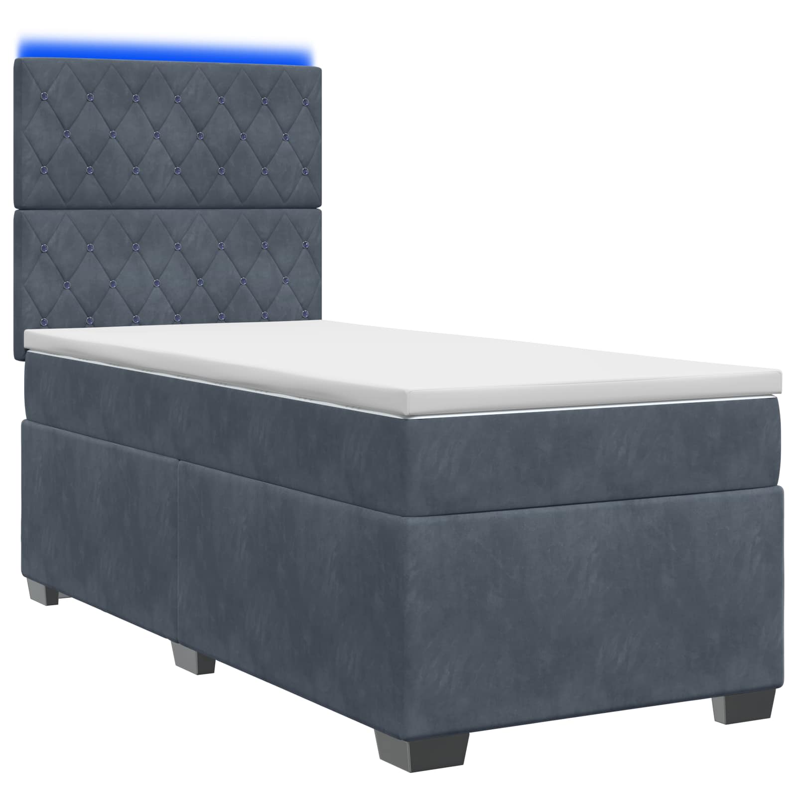 Boxspringbed met matras Donkergrijs 80 x 200 cm Fluweel