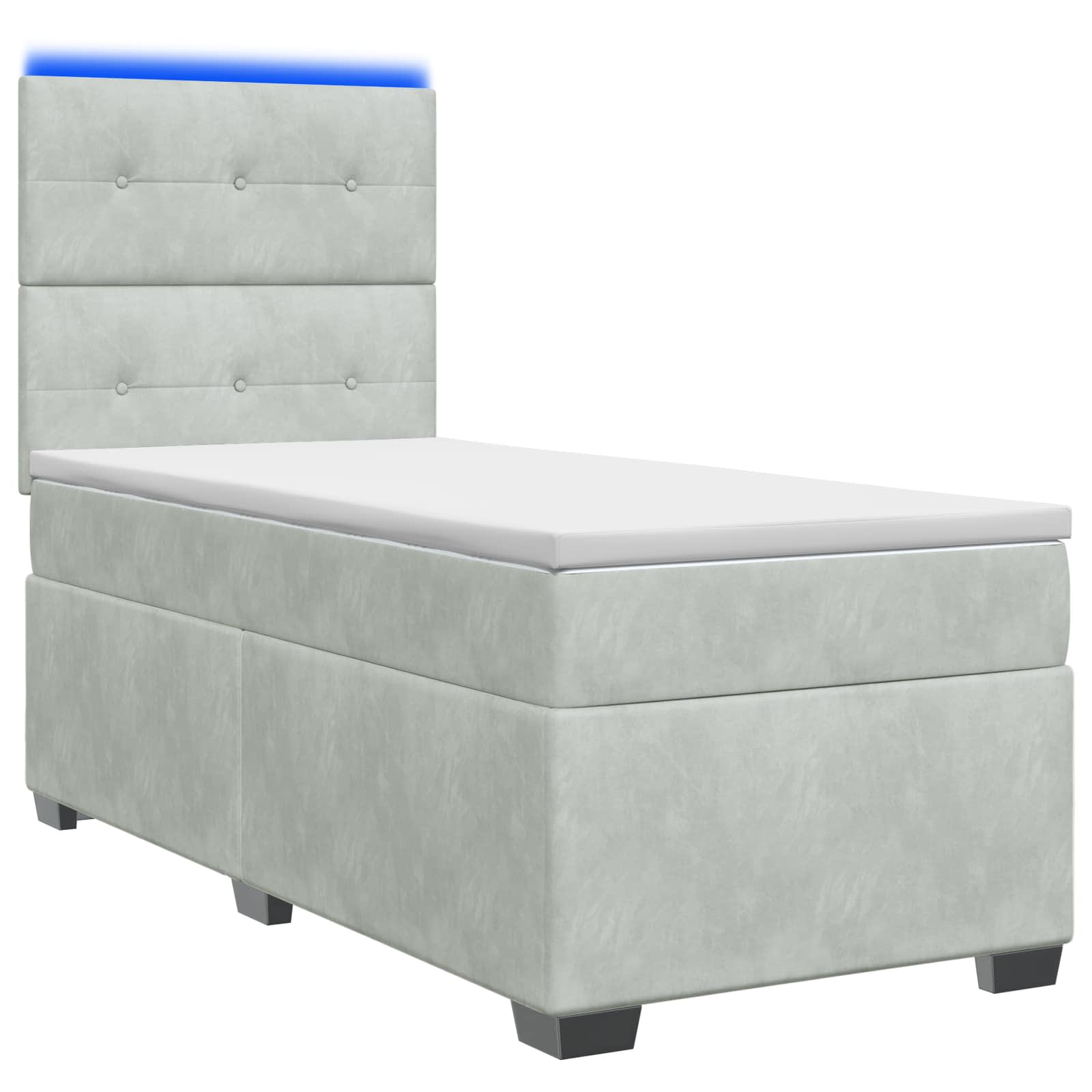 Boxspringbed met matras Lichtgrijs 80 x 200 cm Fluweel