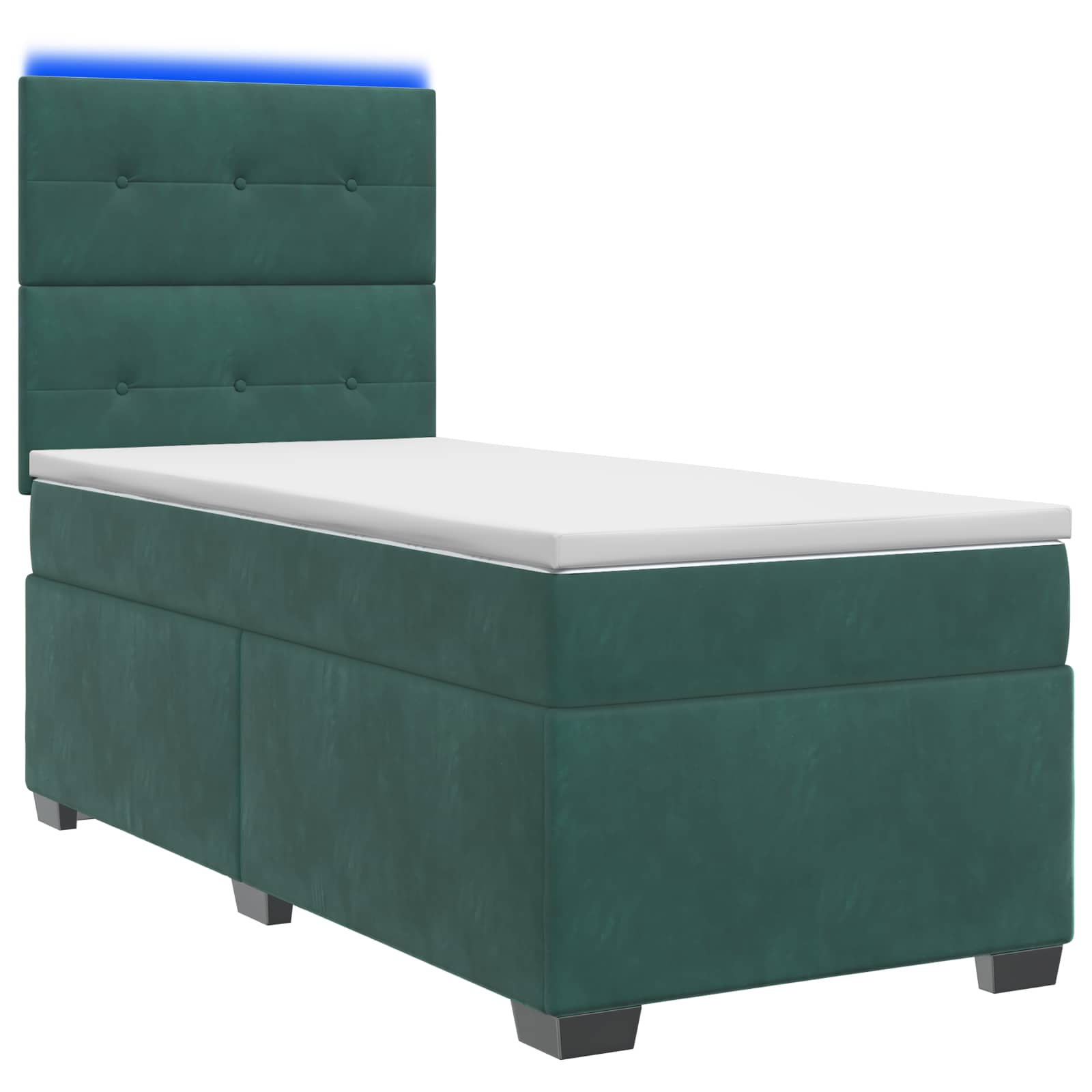 Boxspringbed met matras Donkergroen 80 x 200 cm Fluweel