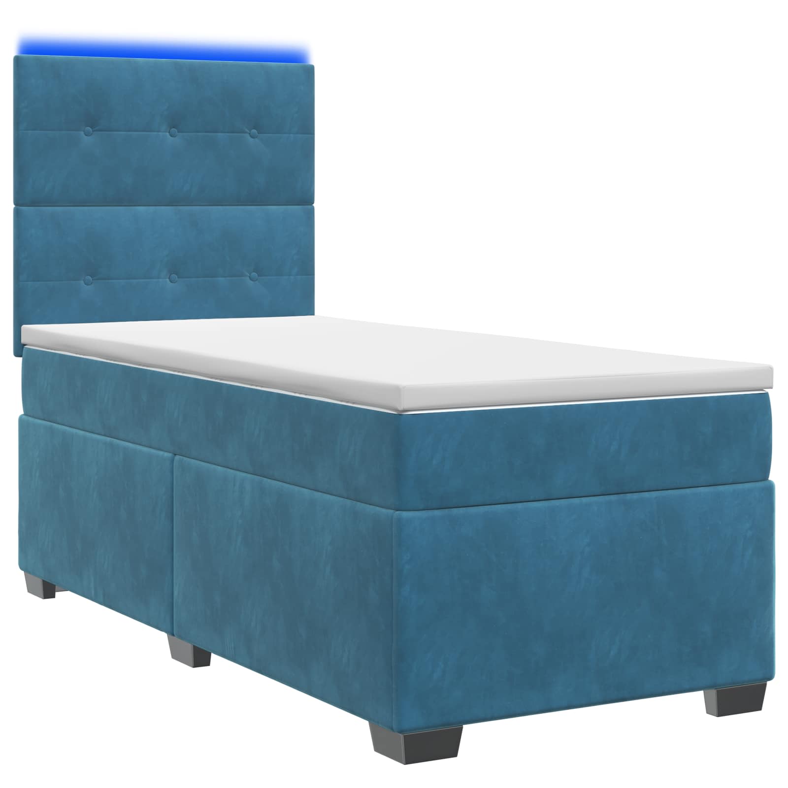 Boxspringbed met matras Blauw 80 x 200 cm Fluweel – afbeelding 1