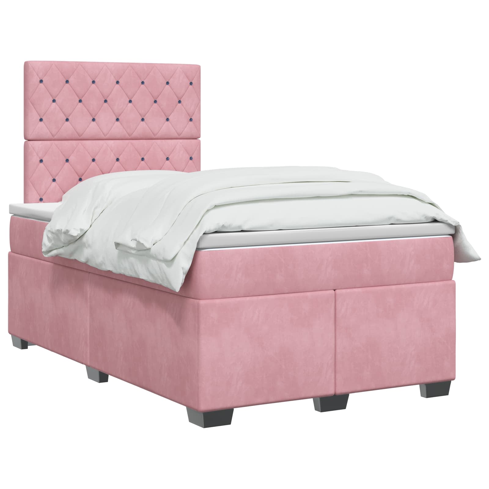 Boxspringbed met matras Roze 120 x 200 cm Fluweel – afbeelding 2