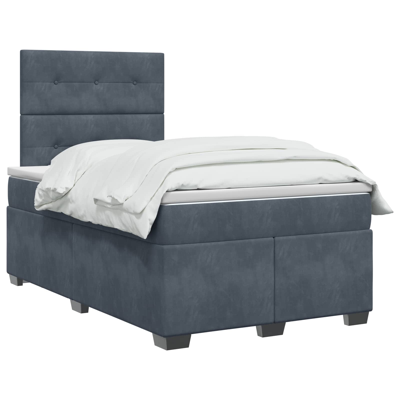 Boxspringbed met matras Donkergrijs 120 x 200 cm Fluweel – afbeelding 2