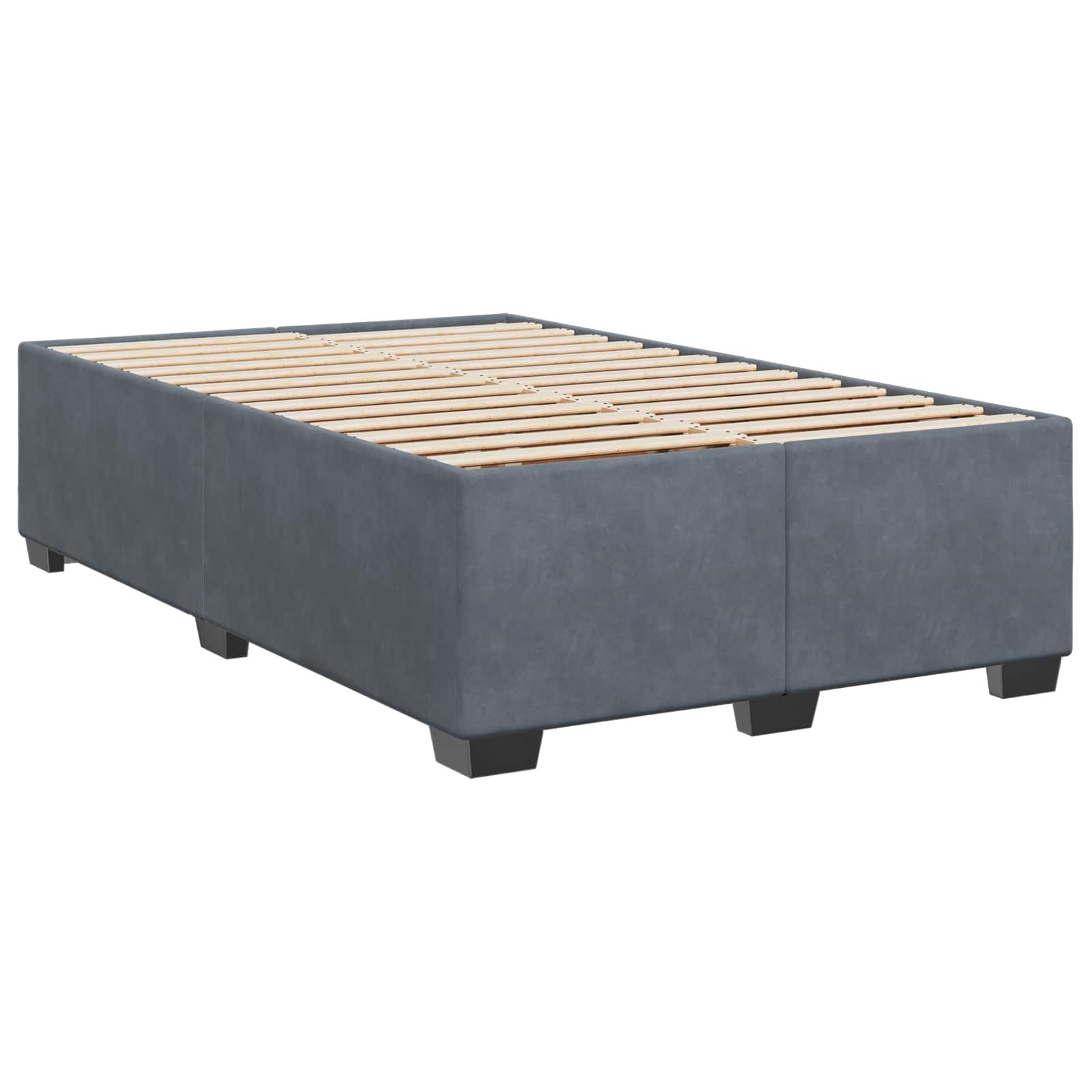 Boxspringbed met matras Donkergrijs 120 x 200 cm Fluweel – afbeelding 4
