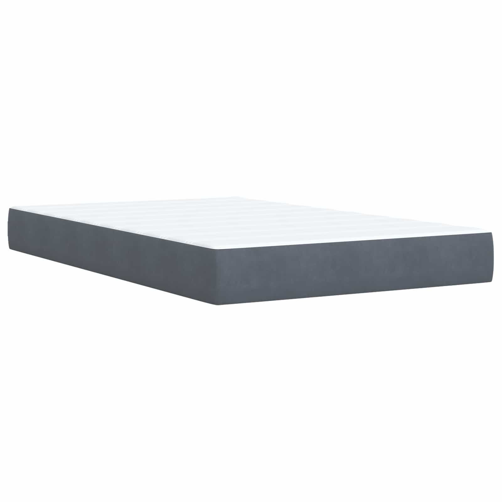 Boxspringbed met matras Donkergrijs 120 x 200 cm Fluweel – afbeelding 5