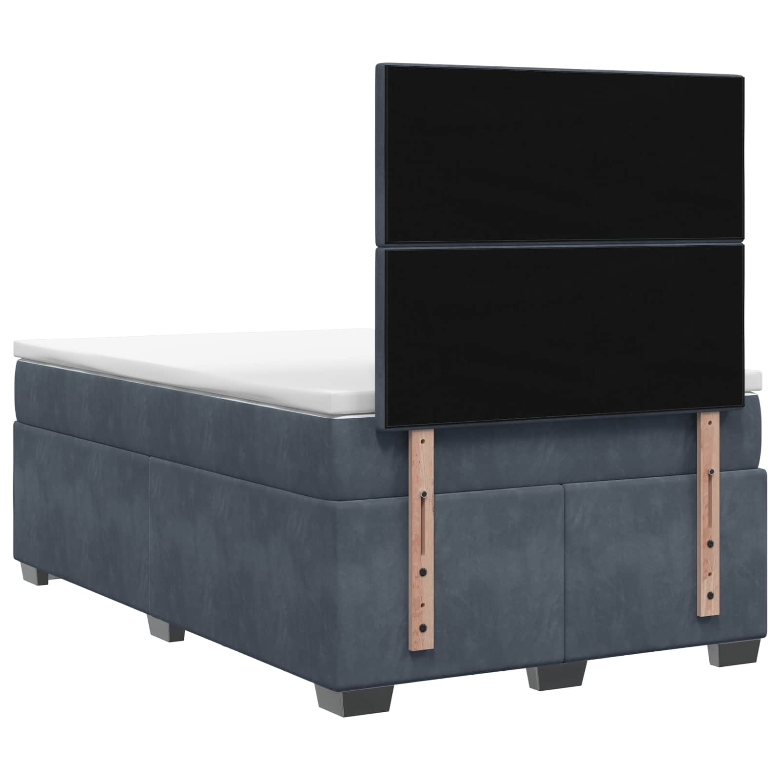 Boxspringbed met matras Donkergrijs 120 x 200 cm Fluweel – afbeelding 7