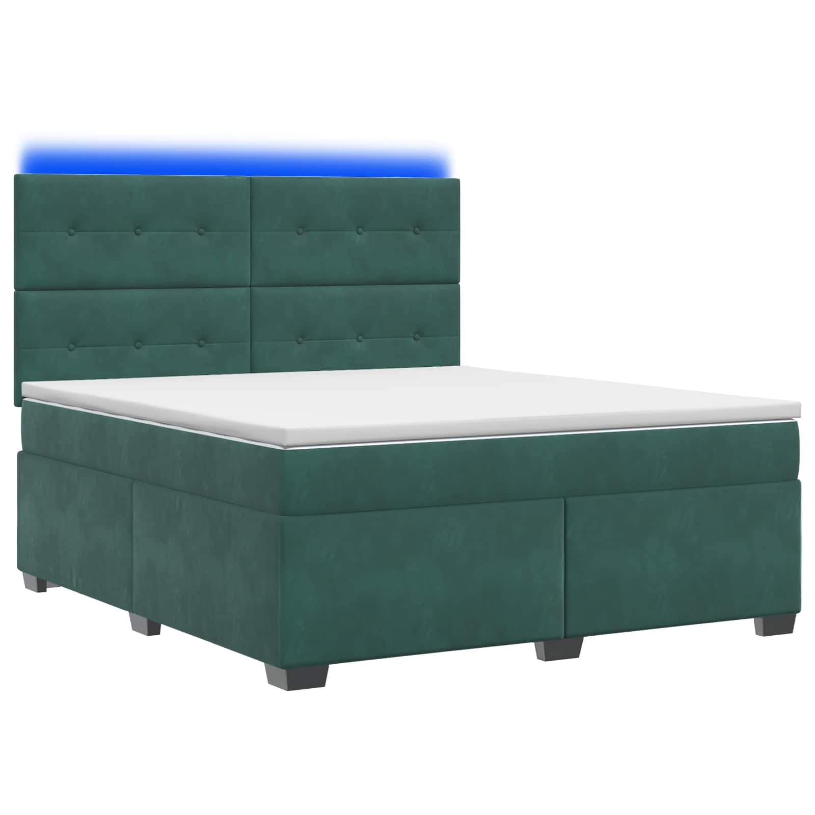 Boxspringbed met matras Donkergroen 160 x 200 cm Fluweel – afbeelding 2
