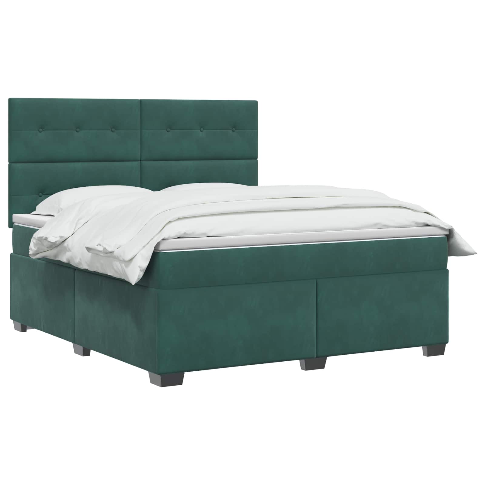 Boxspringbed met matras Donkergroen 160 x 200 cm Fluweel – afbeelding 3