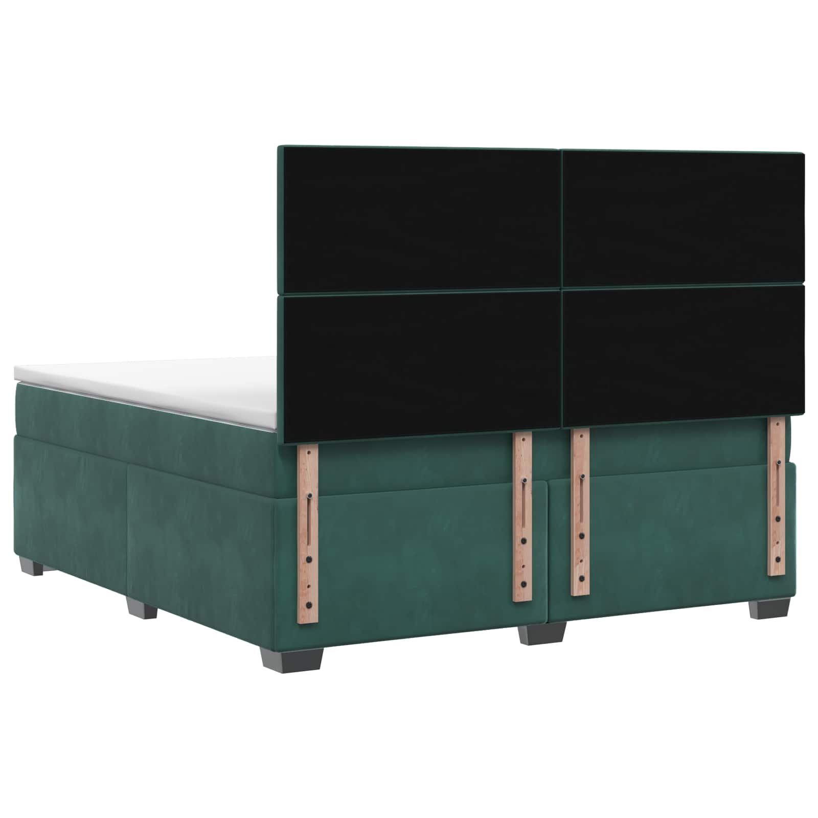 Boxspringbed met matras Donkergroen 160 x 200 cm Fluweel – afbeelding 8