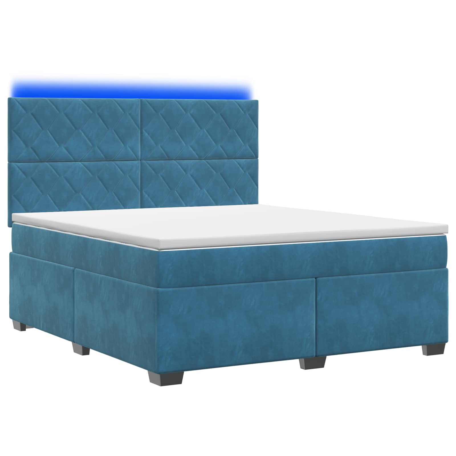 Boxspringbed met matras Blauw 180 x 200 cm Fluweel – afbeelding 2