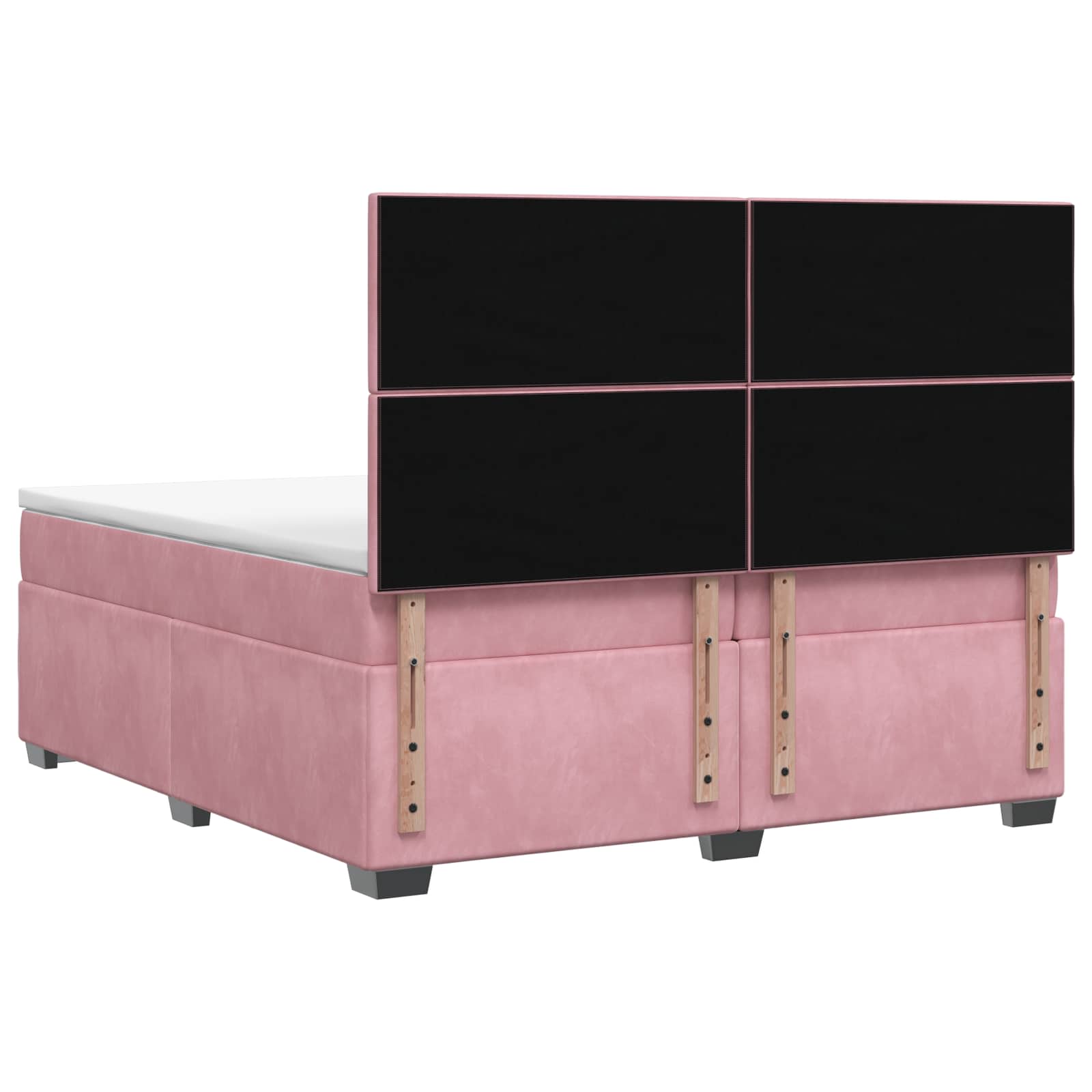 Boxspringbed met matras Roze 200 x 200 cm Fluweel – afbeelding 8