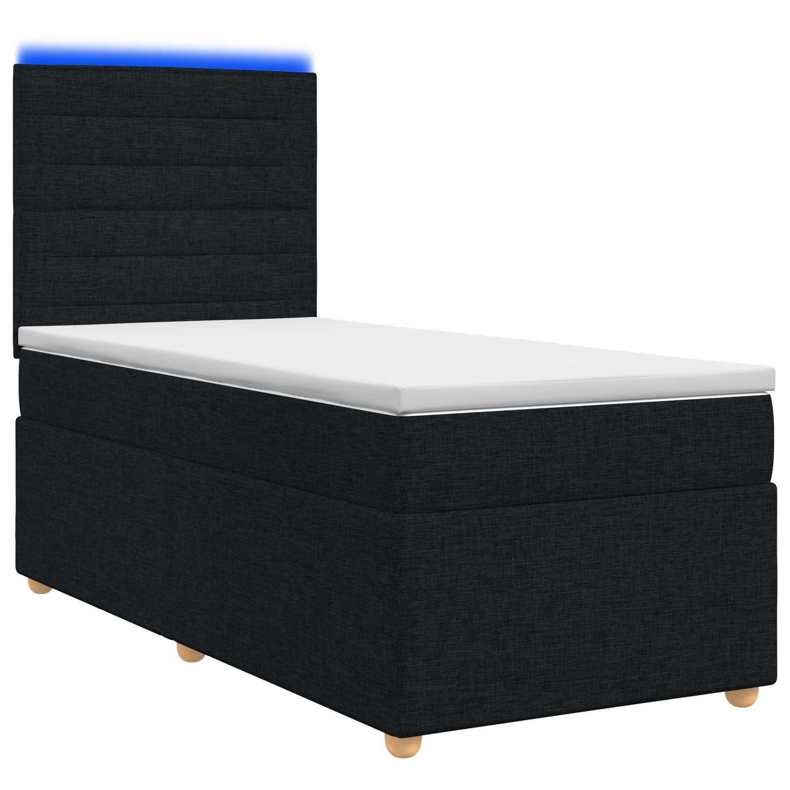 Boxspringbed met matras met hoofdeinde Zwart 80 x 200 cm Stof