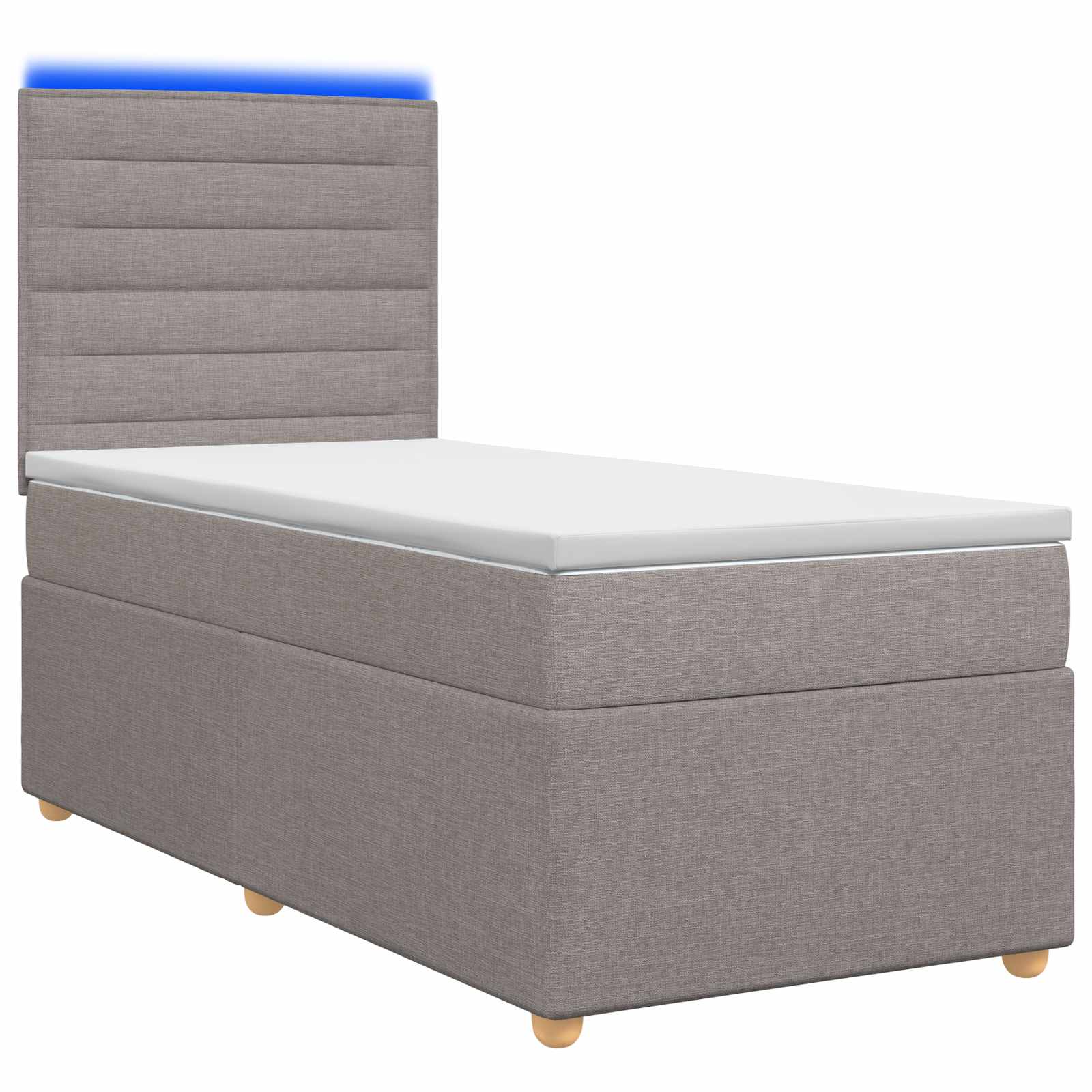 Boxspringbed met matras met hoofdeinde Taupe 80 x 200 cm Stof