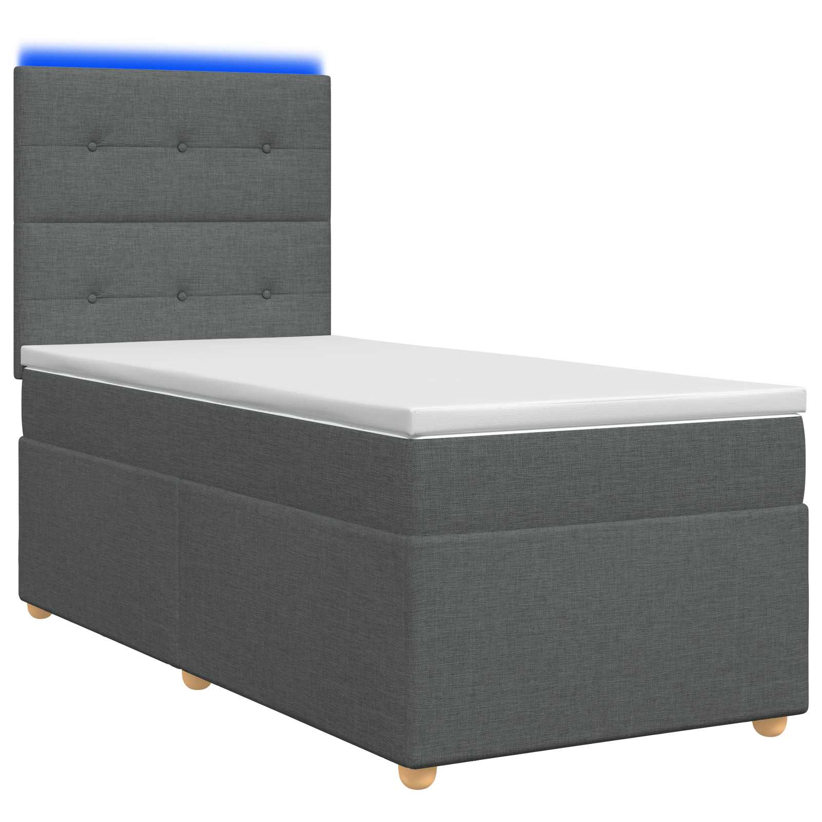 Boxspringbed met matras Donkergrijs 80 x 200 cm Stof