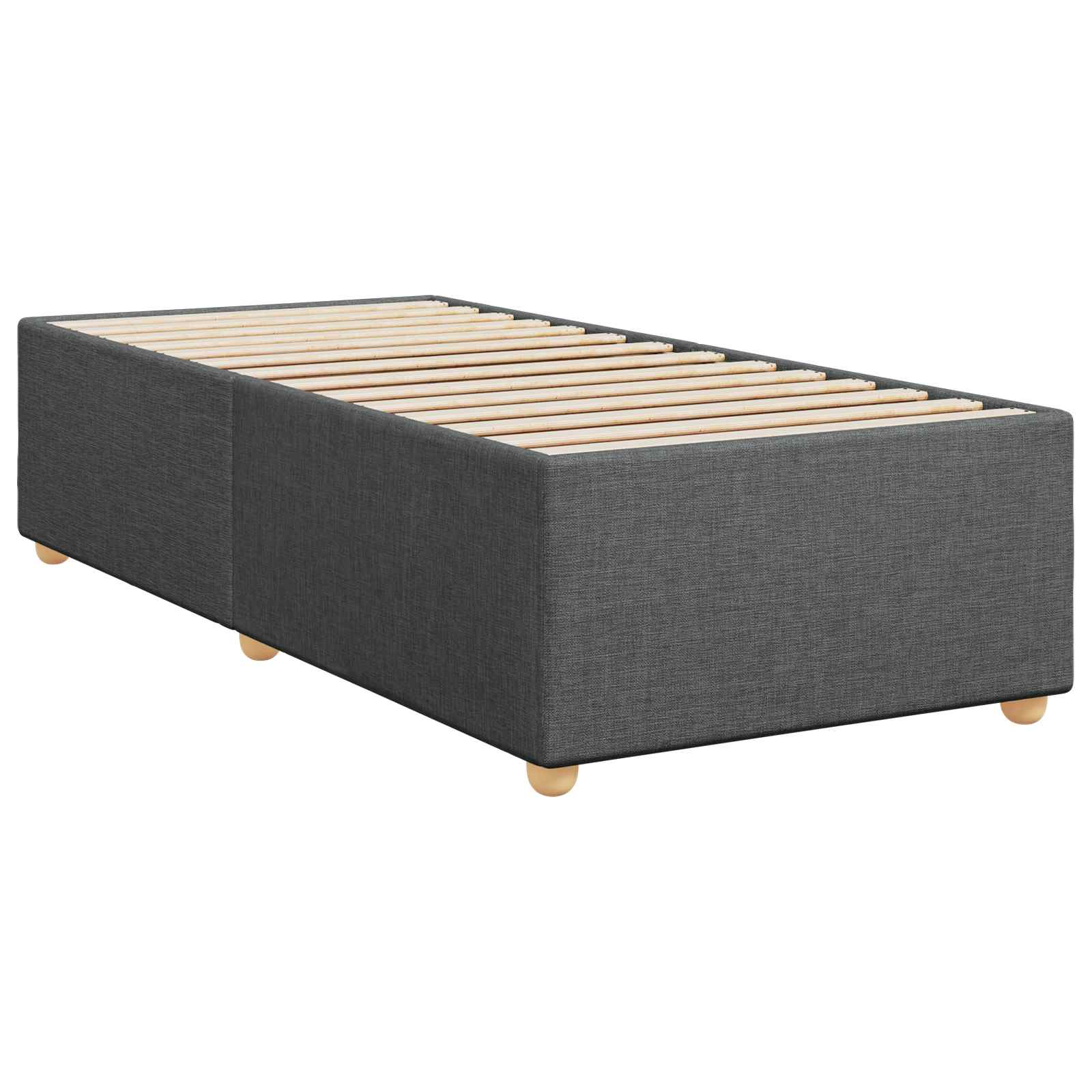 Boxspringbed met matras Donkergrijs 80 x 200 cm Stof – afbeelding 4