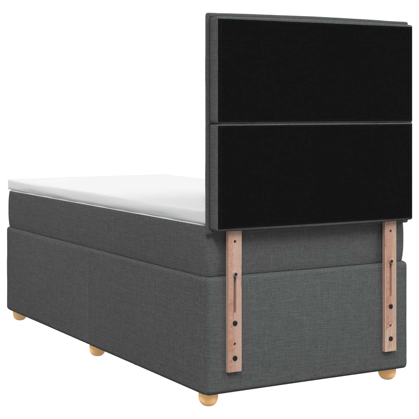 Boxspringbed met matras Donkergrijs 80 x 200 cm Stof – afbeelding 7