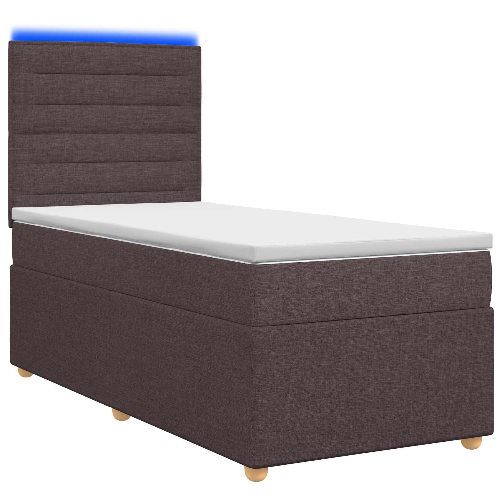 Boxspringbed met matras Donkerbruin 90 x 190 cm Stof