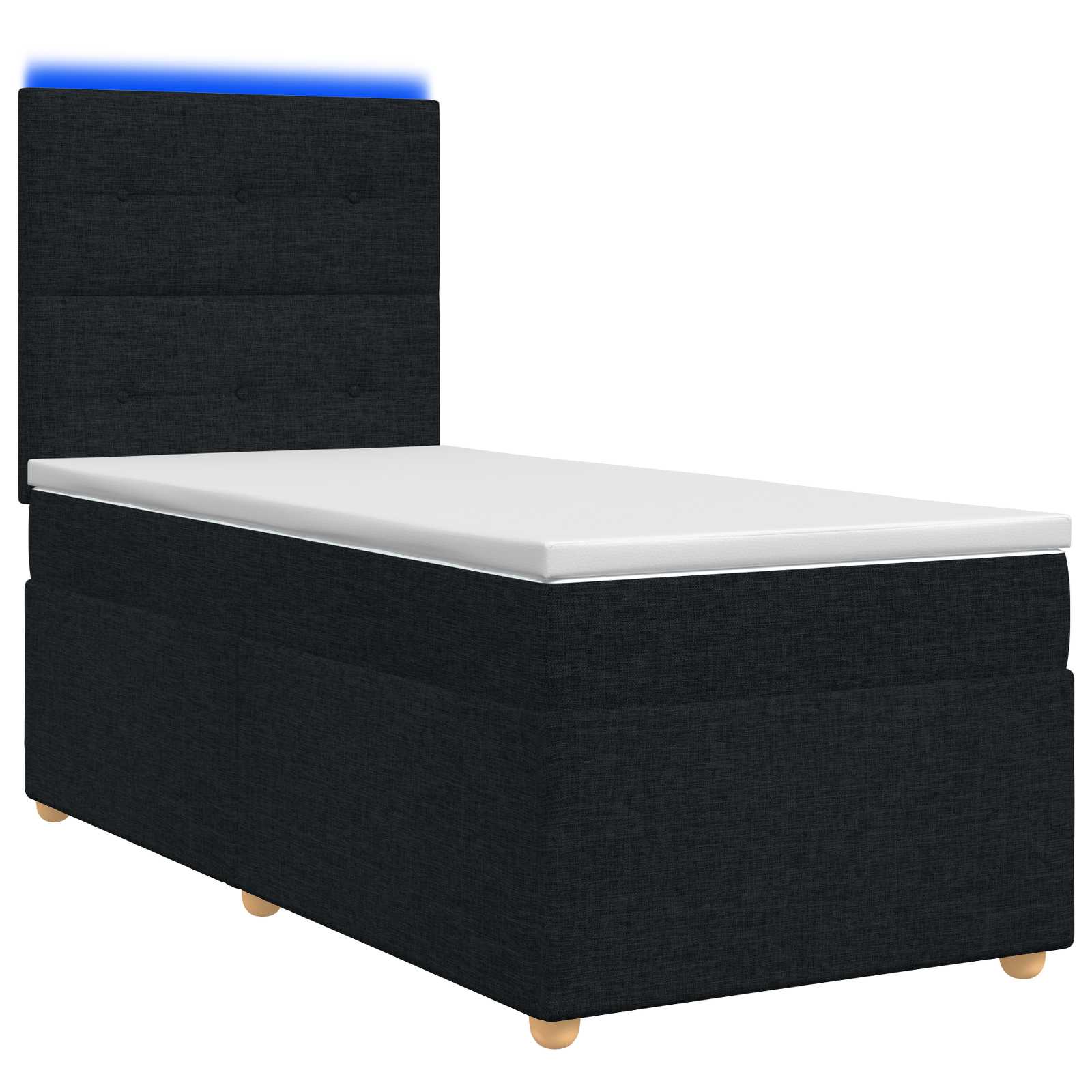 Boxspringbed met matras met hoofdeinde Zwart 90 x 190 cm Stof