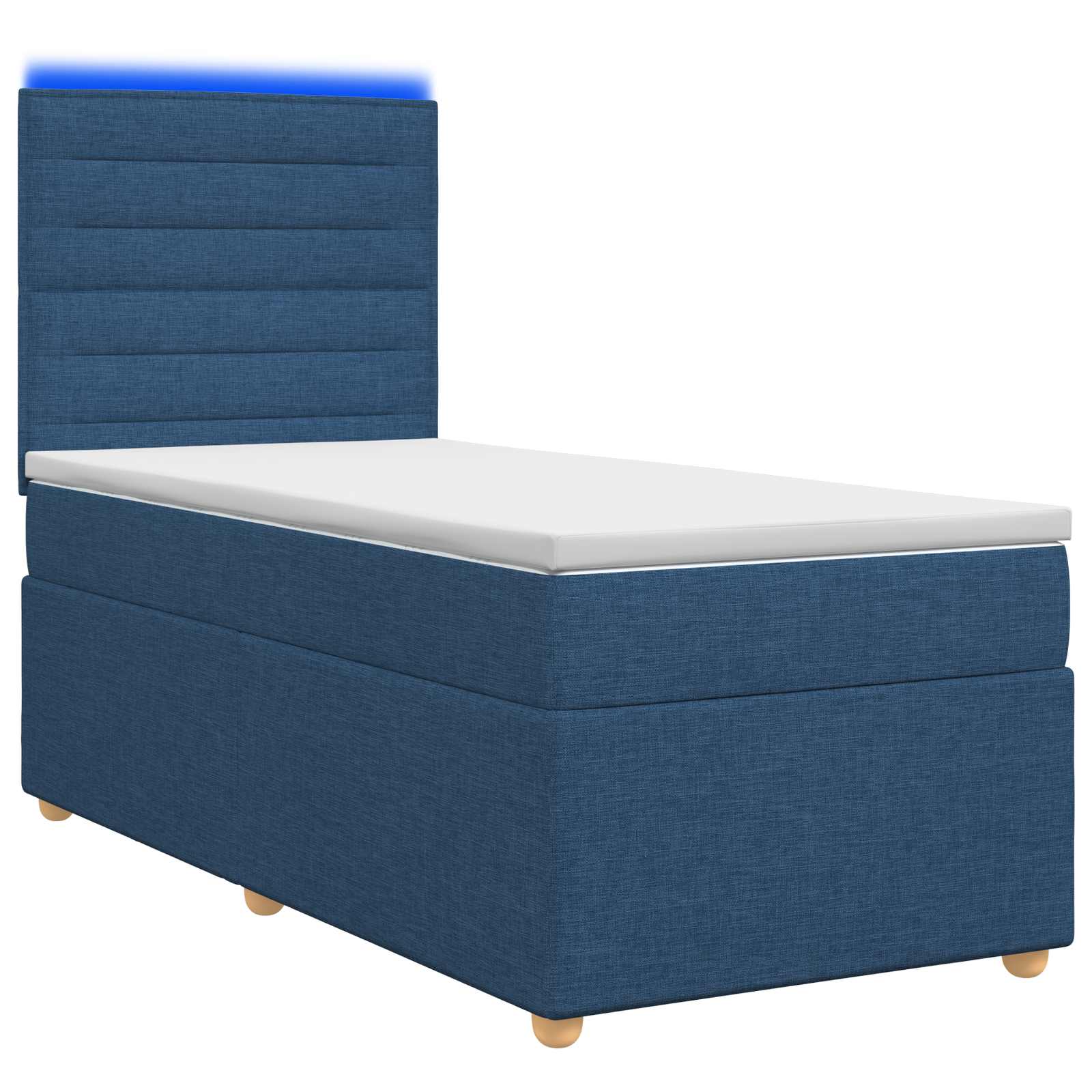 Boxspringbed met matras met hoofdeinde Blauw 90 x 200 cm Stof