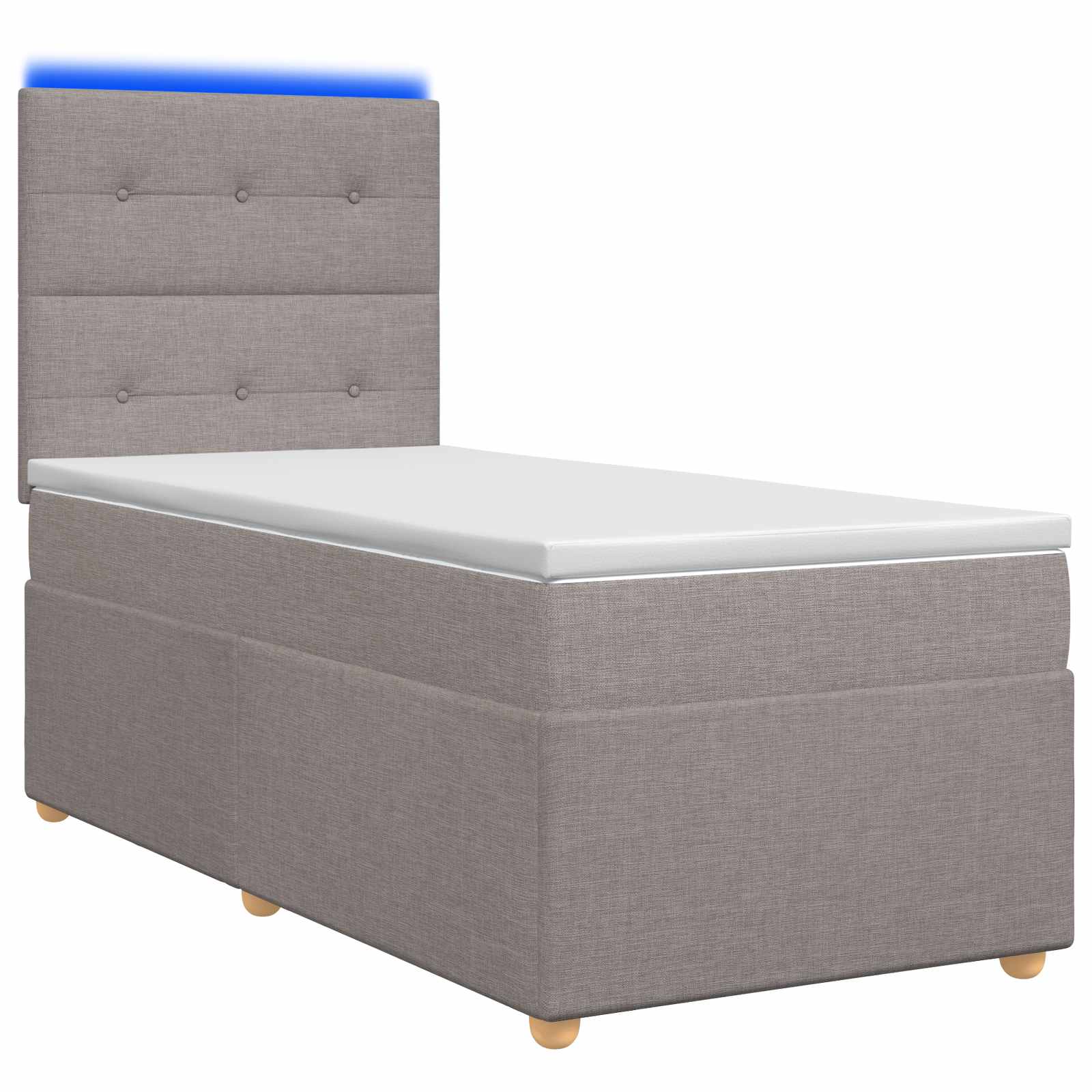 Boxspringbed met matras met hoofdeinde Taupe 90 x 200 cm Stof