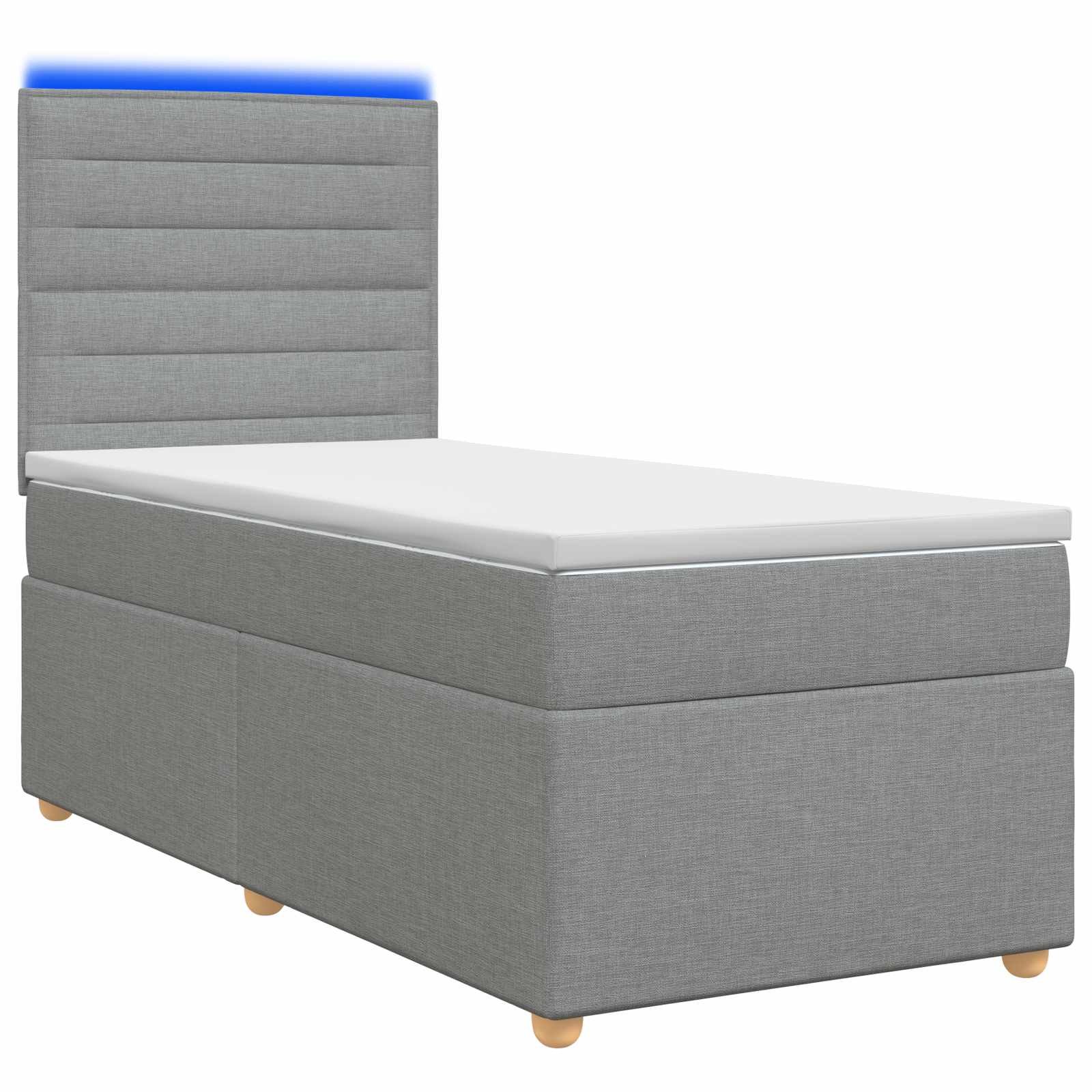 Boxspringbed met matras Lichtgrijs 100 x 200 cm Stof – afbeelding 1