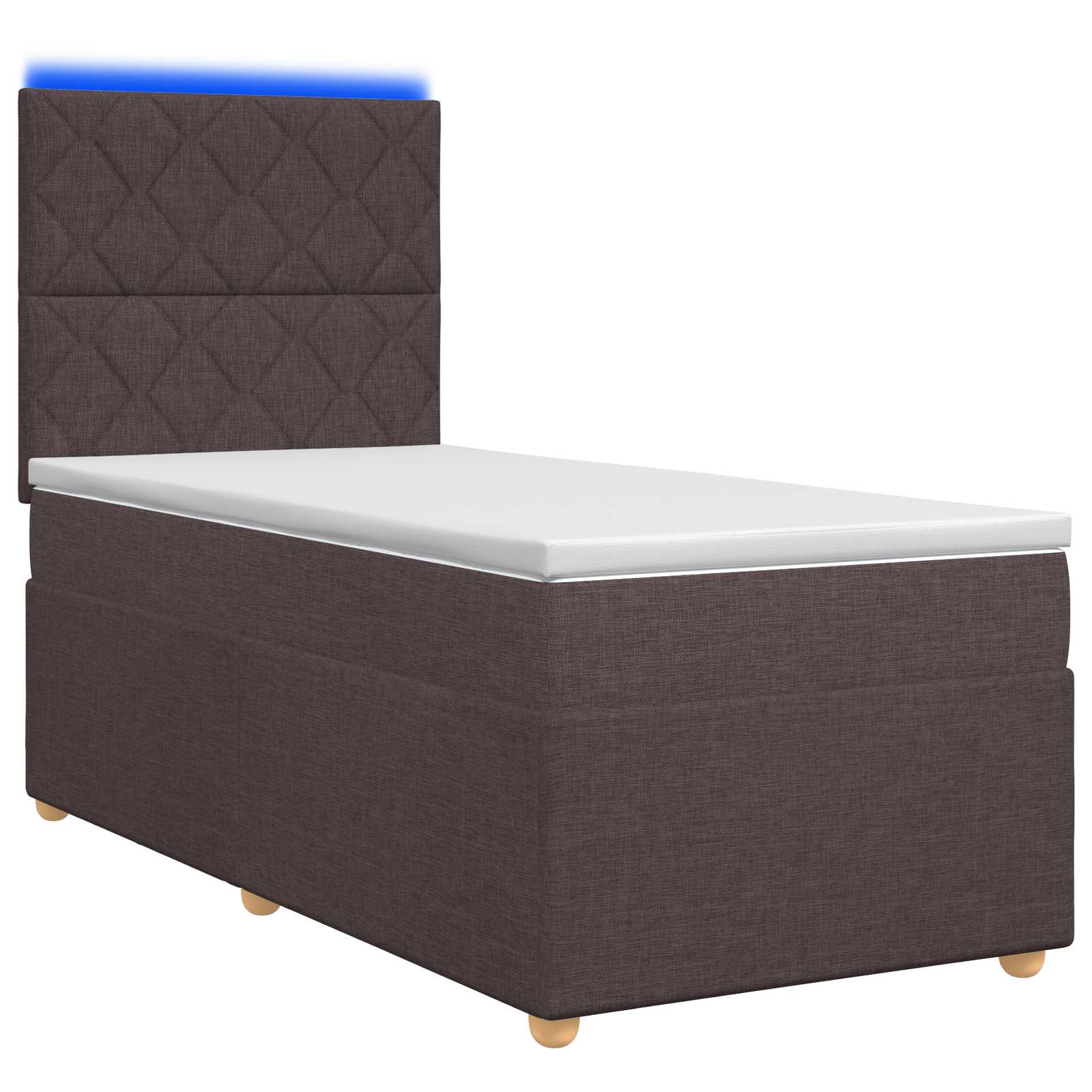 Boxspringbed met matras Donkerbruin 100 x 200 cm Stof