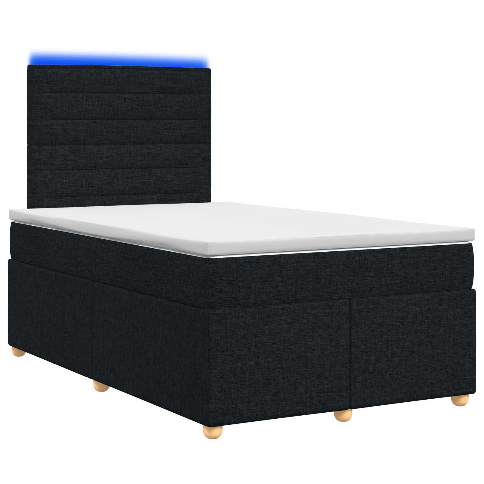 Boxspringbed met matras met hoofdeinde Zwart 120 x 190 cm Stof