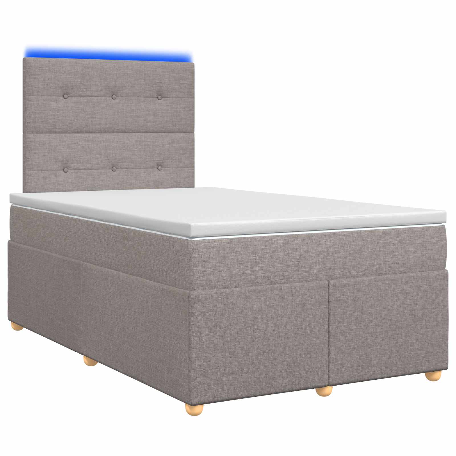 Boxspringbed met matras met hoofdeinde Taupe 120 x 200 cm Stof