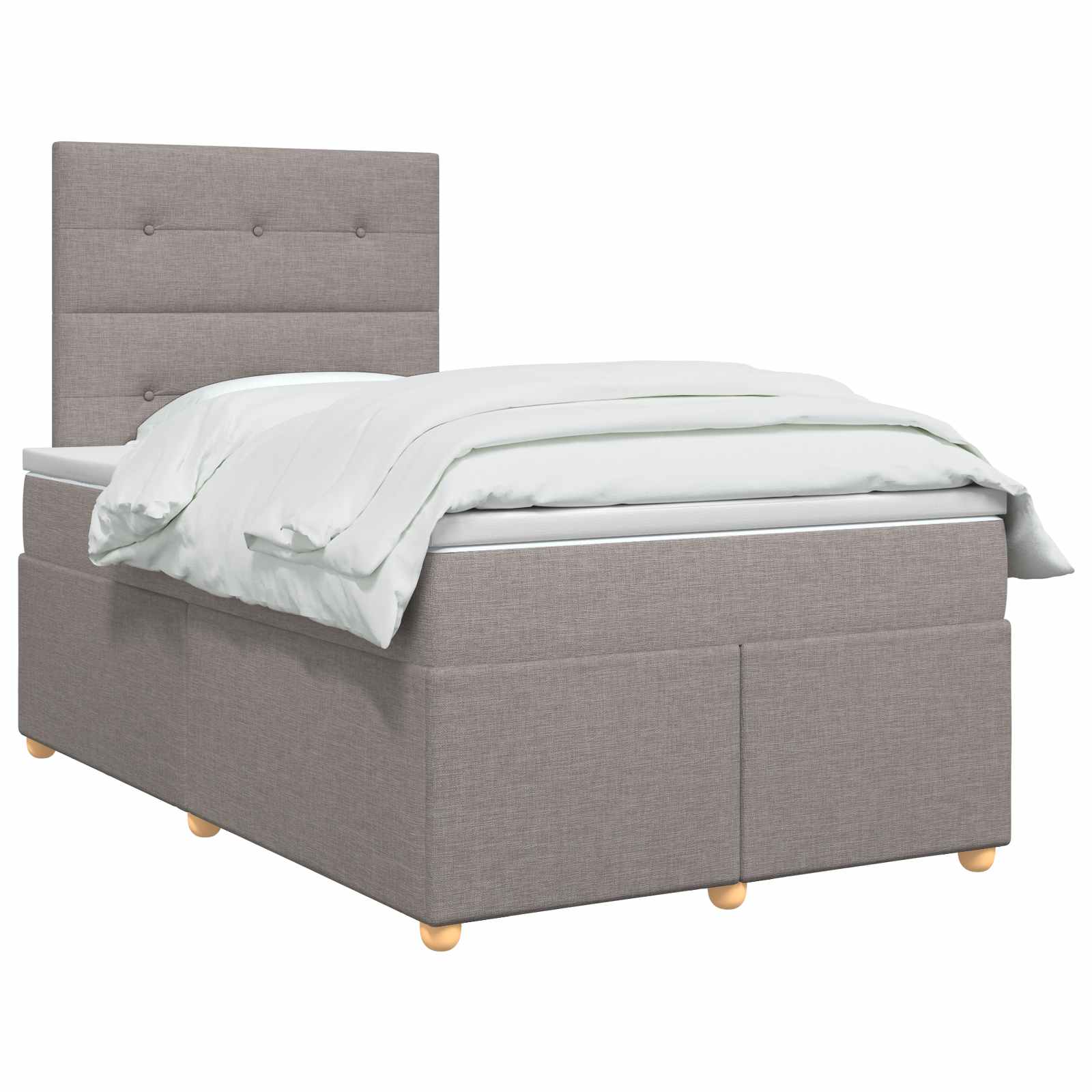 Boxspringbed met matras met hoofdeinde Taupe 120 x 200 cm Stof – afbeelding 2
