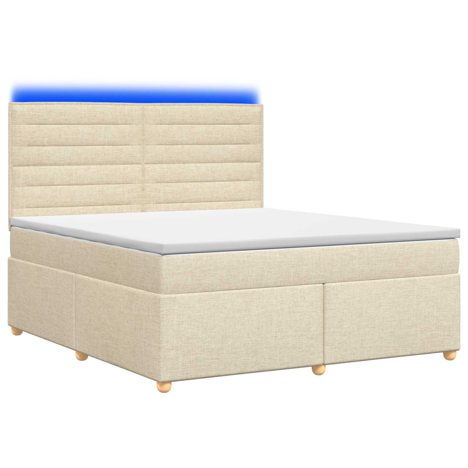 Boxspringbed met matras Crèmekleurig 140 x 190 cm Stof