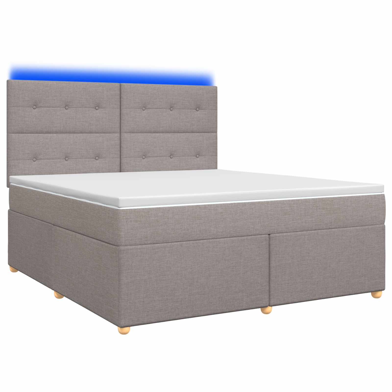 Boxspringbed met matras met hoofdeinde Taupe 180 x 200 cm Stof – afbeelding 1