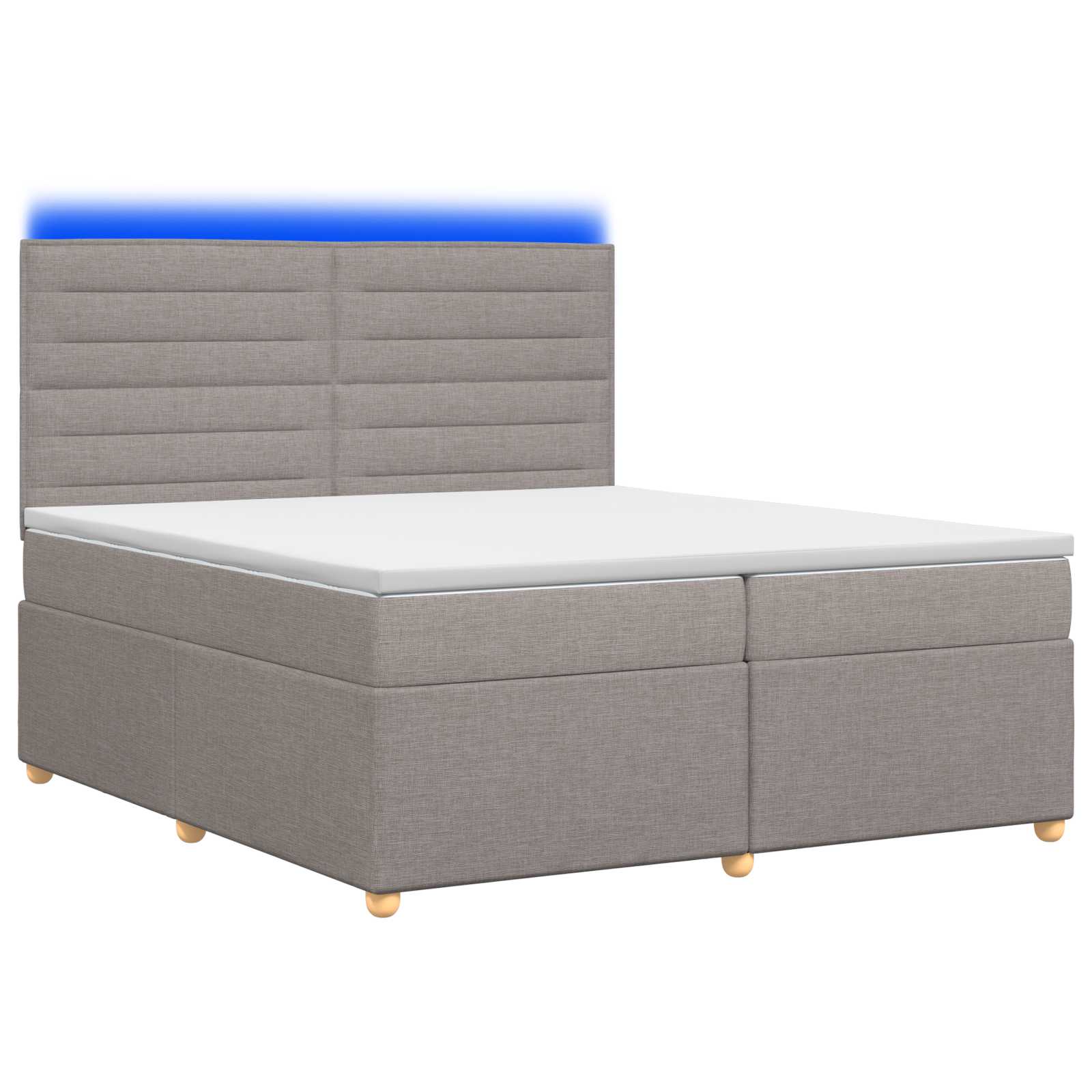 Boxspringbed met matras met hoofdeinde Taupe 200 x 200 cm Stof – afbeelding 2