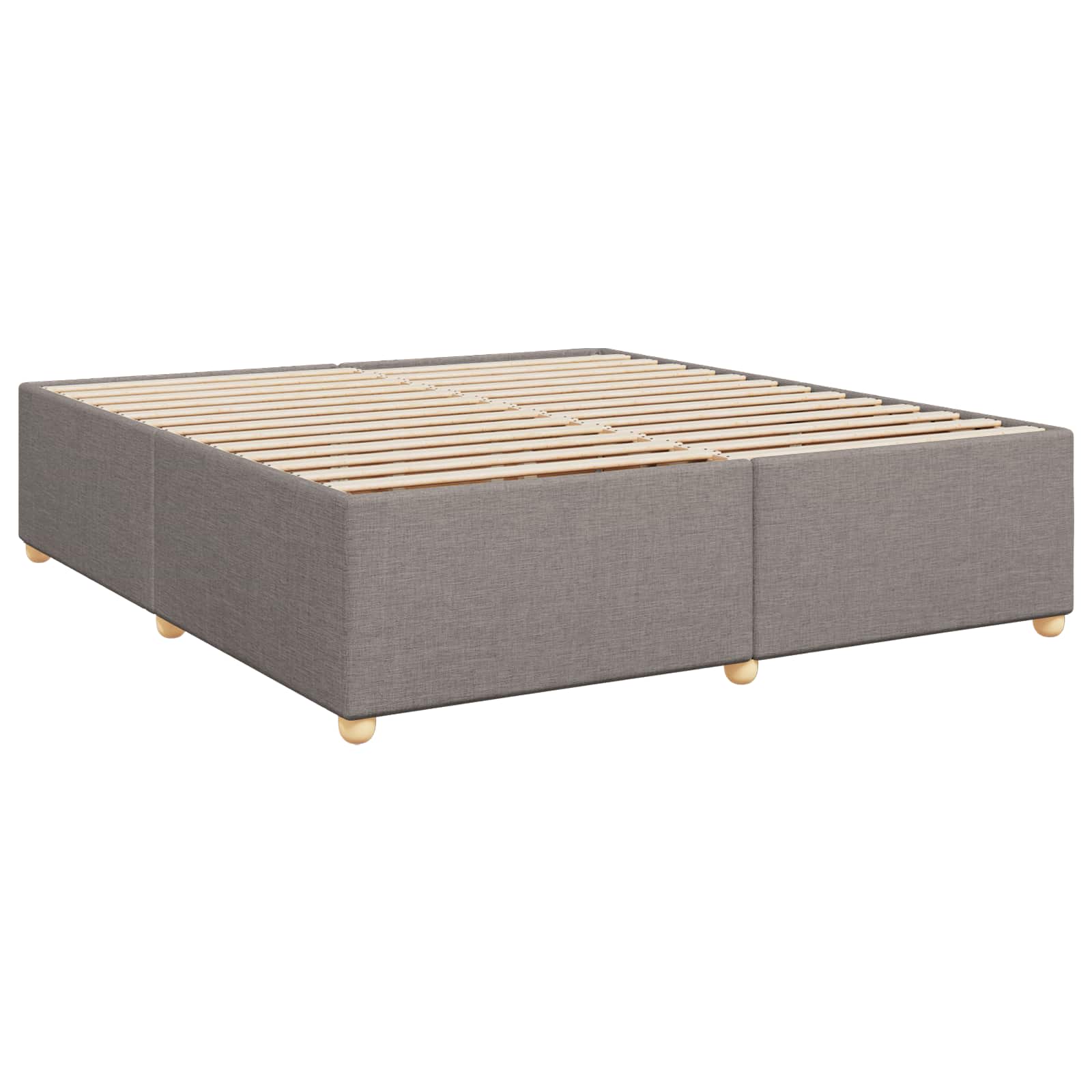Boxspringbed met matras met hoofdeinde Taupe 200 x 200 cm Stof – afbeelding 5