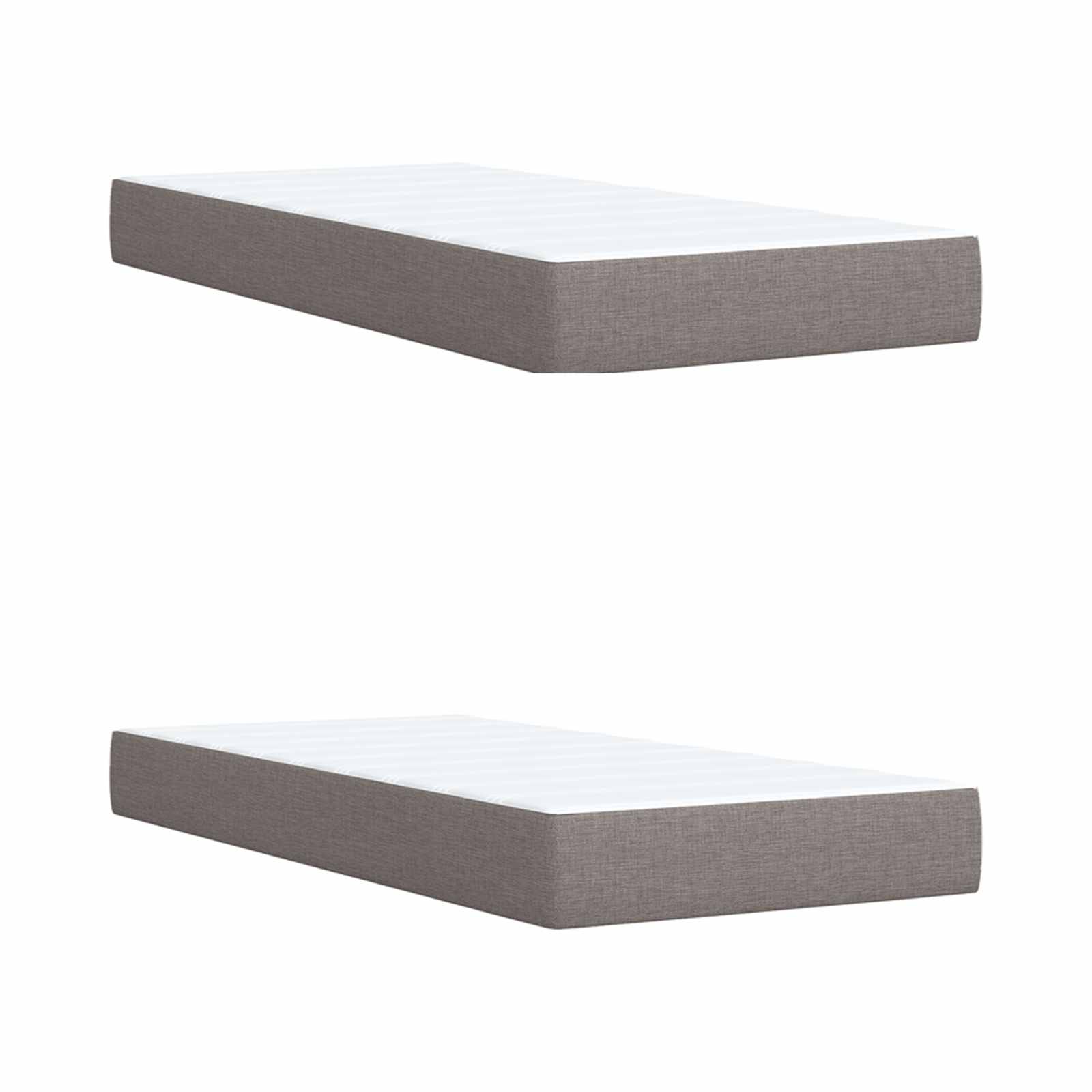 Boxspringbed met matras met hoofdeinde Taupe 200 x 200 cm Stof – afbeelding 6