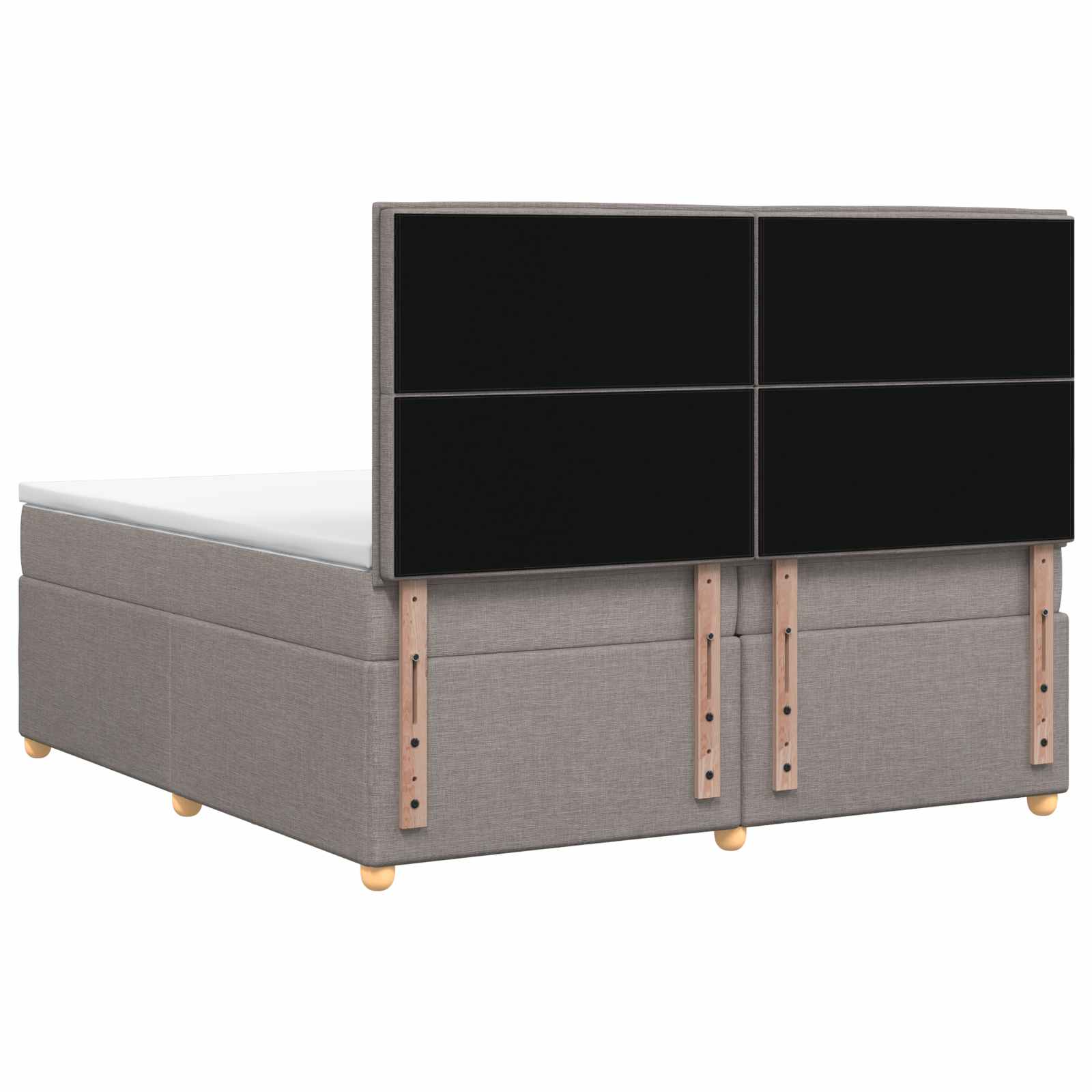 Boxspringbed met matras met hoofdeinde Taupe 200 x 200 cm Stof – afbeelding 8