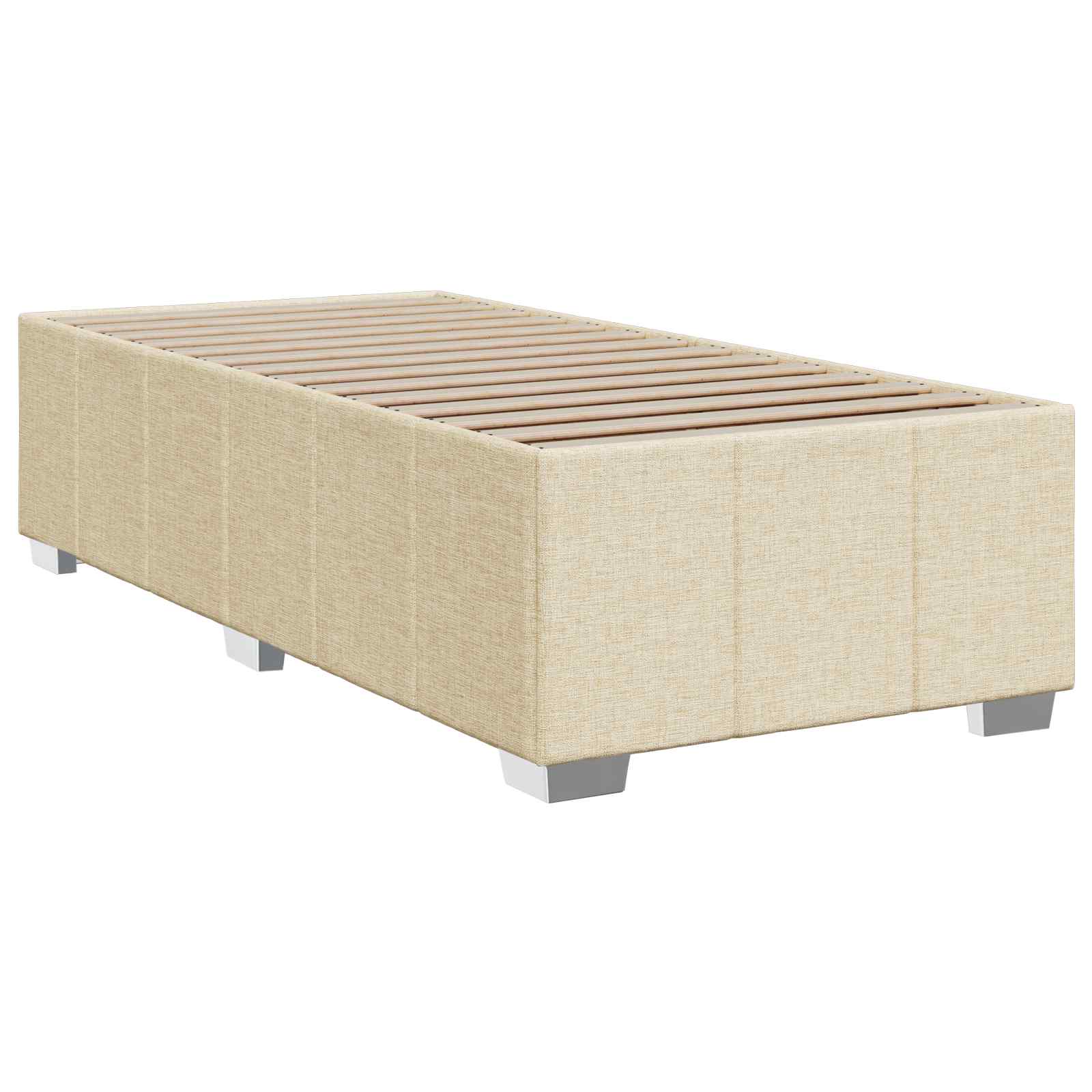 LED Boxspring Bed met Matras Crèmekleurig 80 x 200 cm Stof – afbeelding 4