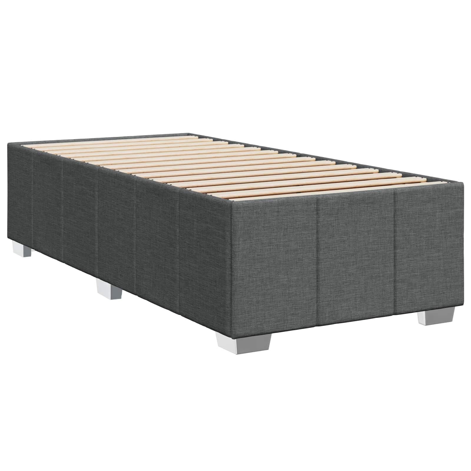 LED Boxspring Bed met Matras Donkergrijs 90 x 200 cm Stof – afbeelding 4